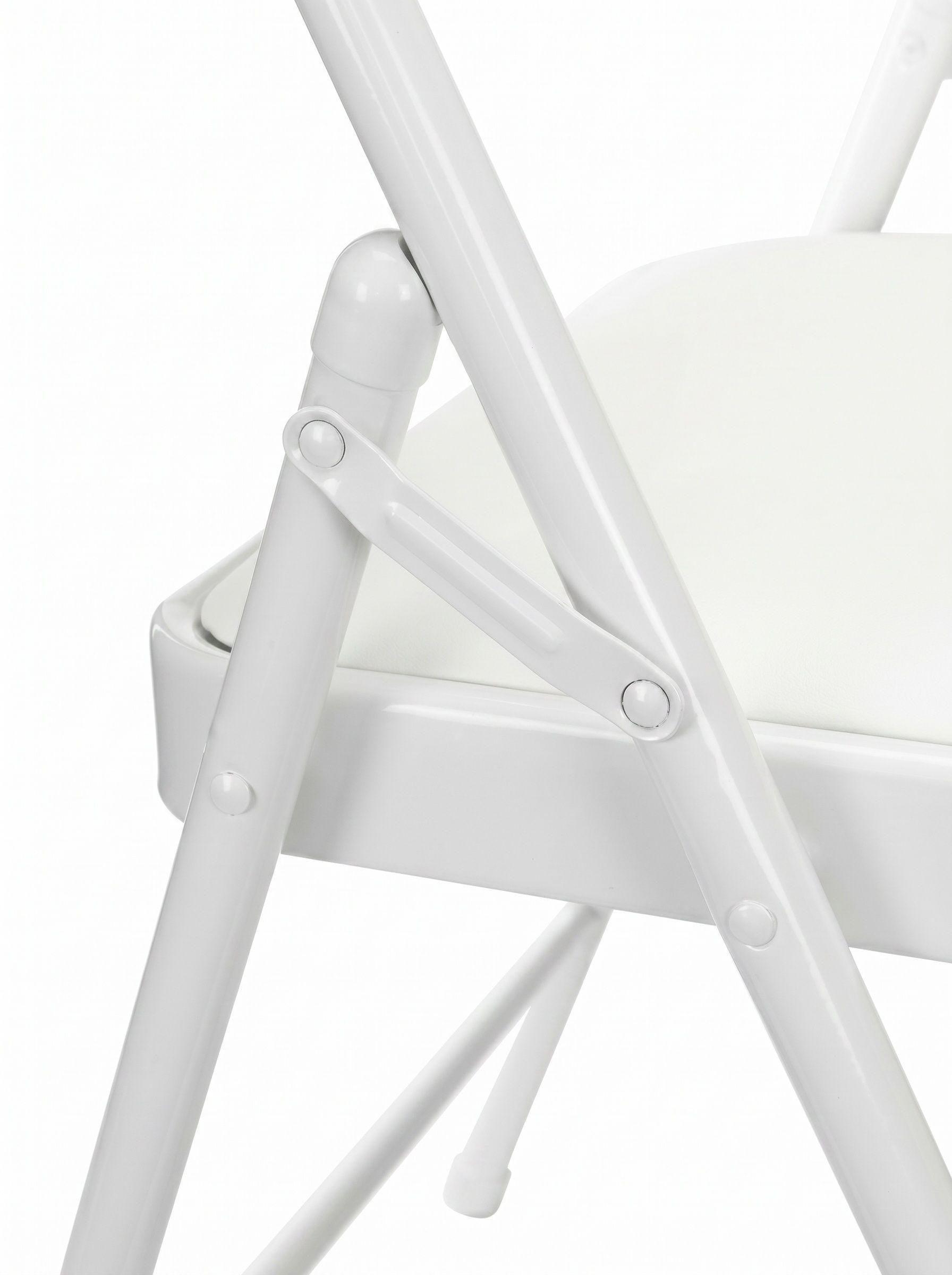 Silla Plegable Blanca Acolchada-4