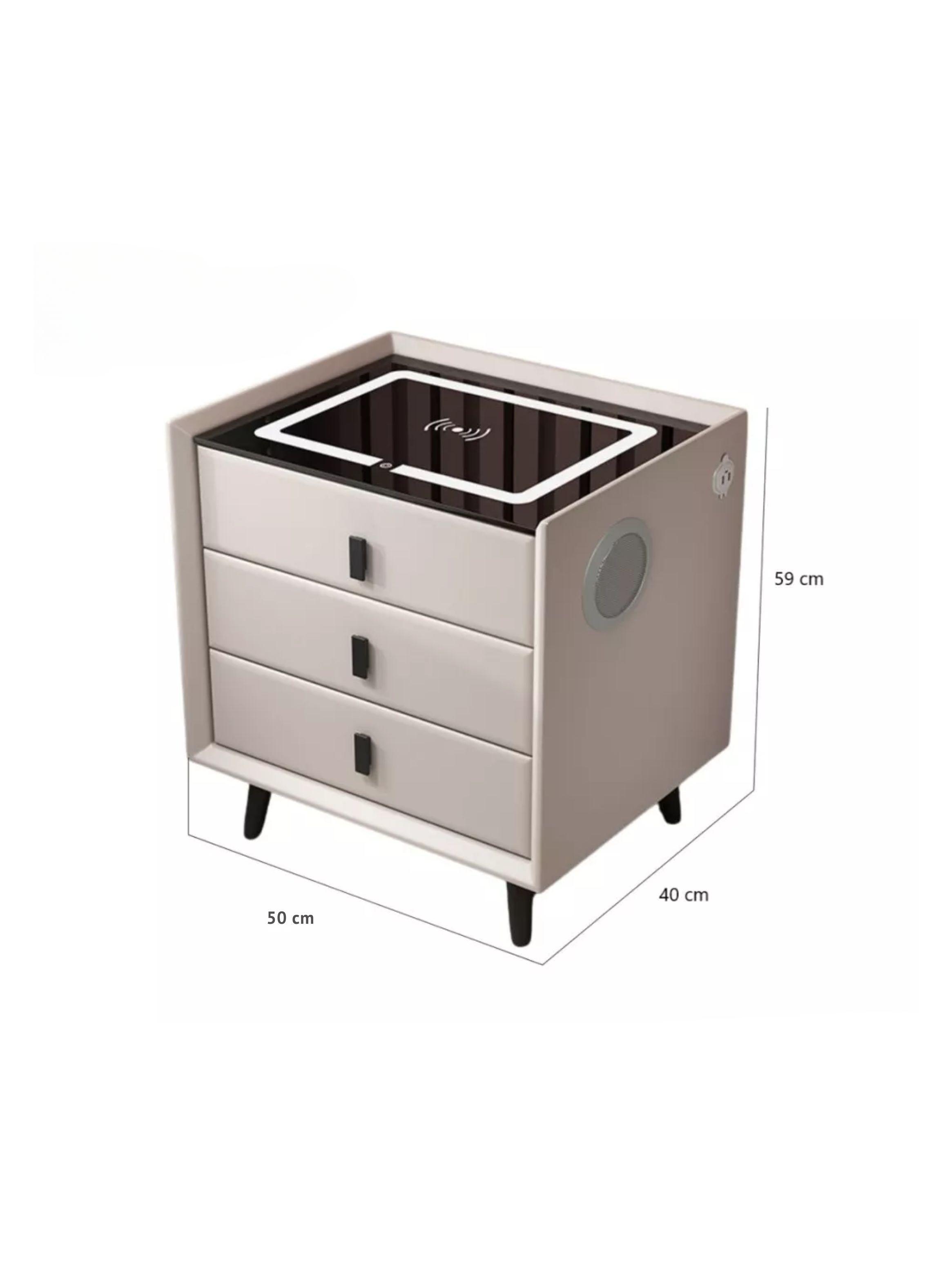 Velador Smart 2.0 Carga Inalámbrica Parlante Luz- Blanco-2