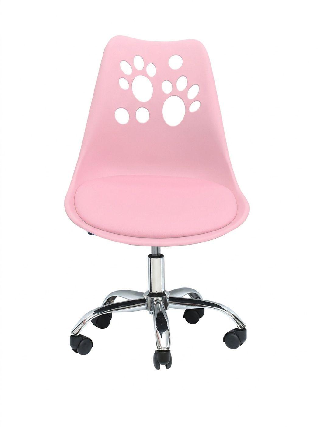 Silla Escritorio Eames Acolchada Tulip, Rosada, Huellas-0