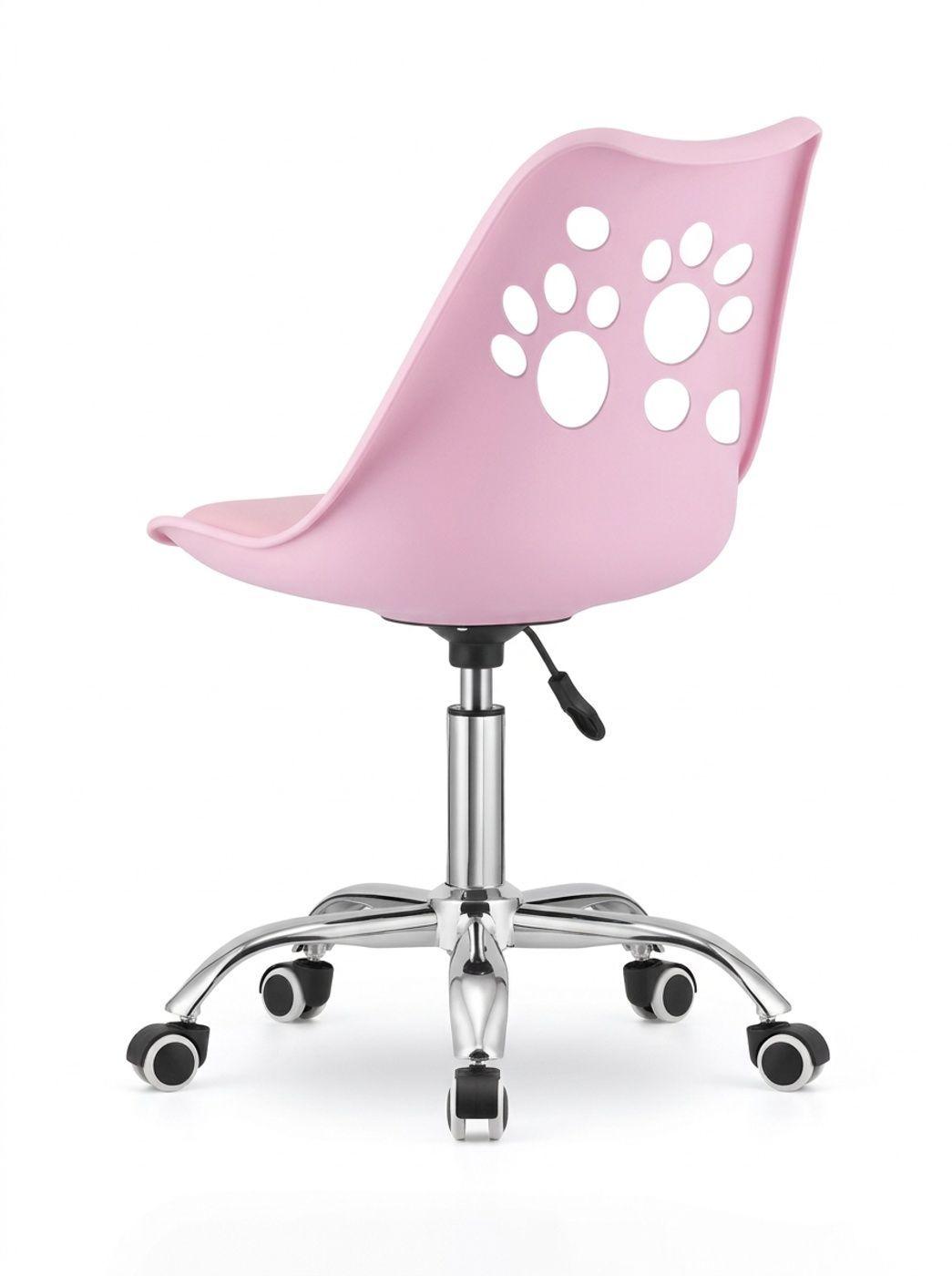 Silla Escritorio Eames Acolchada Tulip, Rosada, Huellas-1