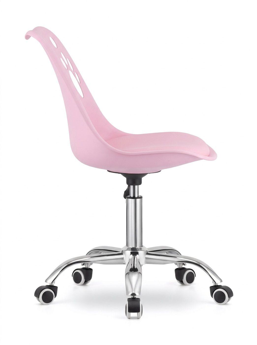 Silla Escritorio Eames Acolchada Tulip, Rosada, Huellas-3