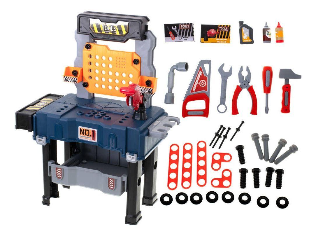 Set Juego Banco De Herramientas 2 En 1, 65 Piezas Mesa Azul-2