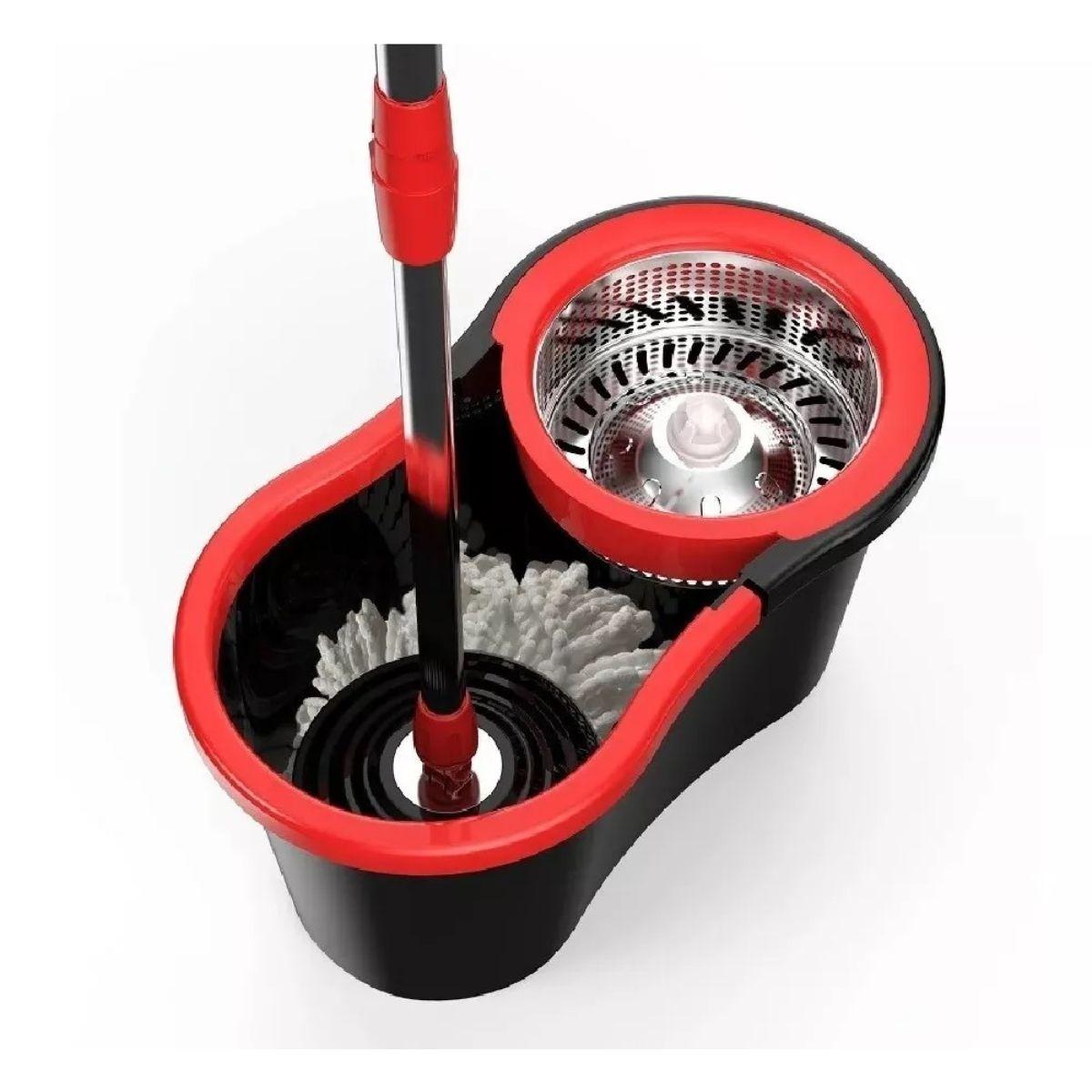 Mopa Giratoria Spin 360° Acero Inoxidable + 3 Mopa Repuesto-2