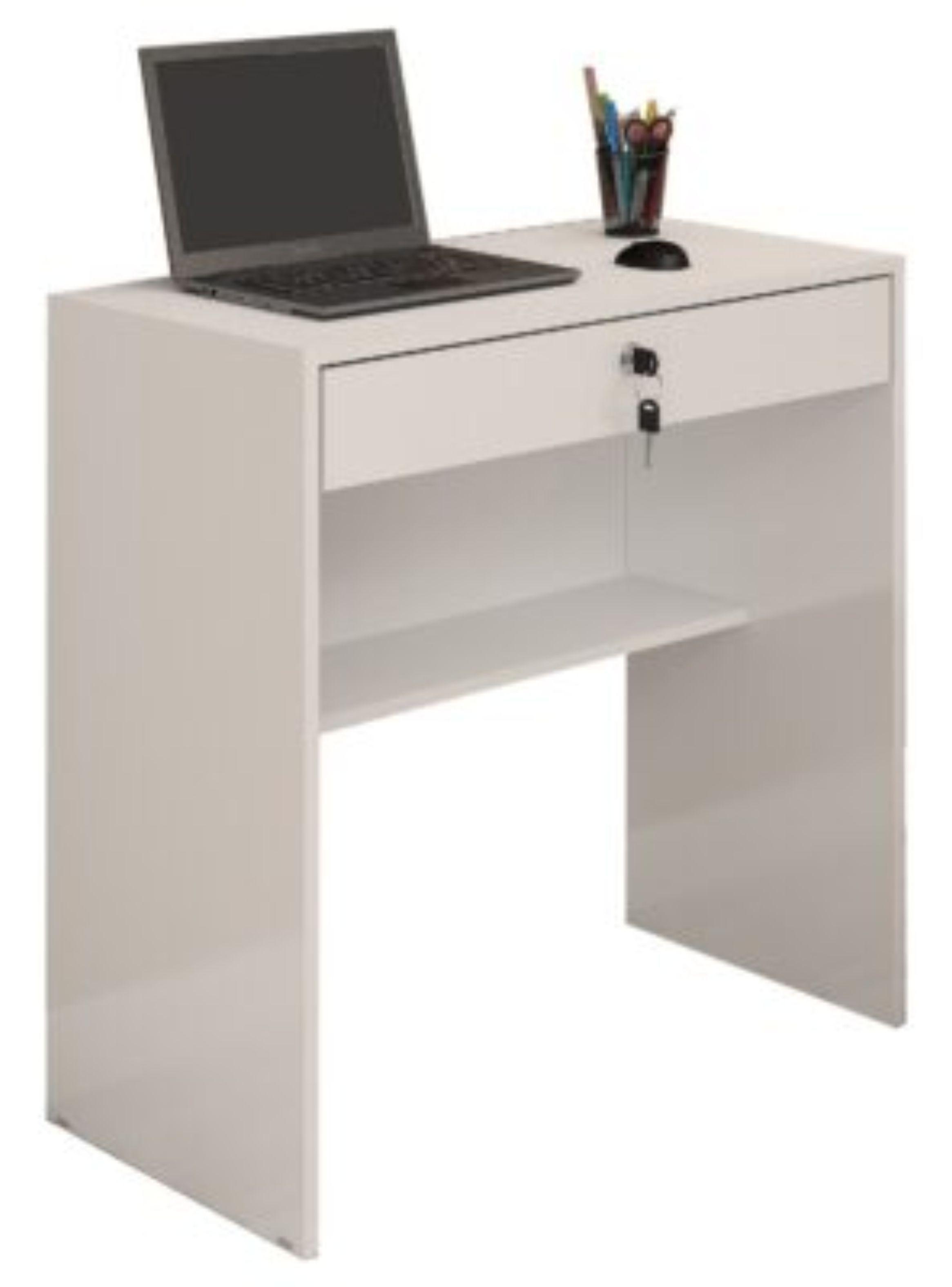 Escritorio Slim 1 Cajon, Home Office, Dormitorio- Blanco-0