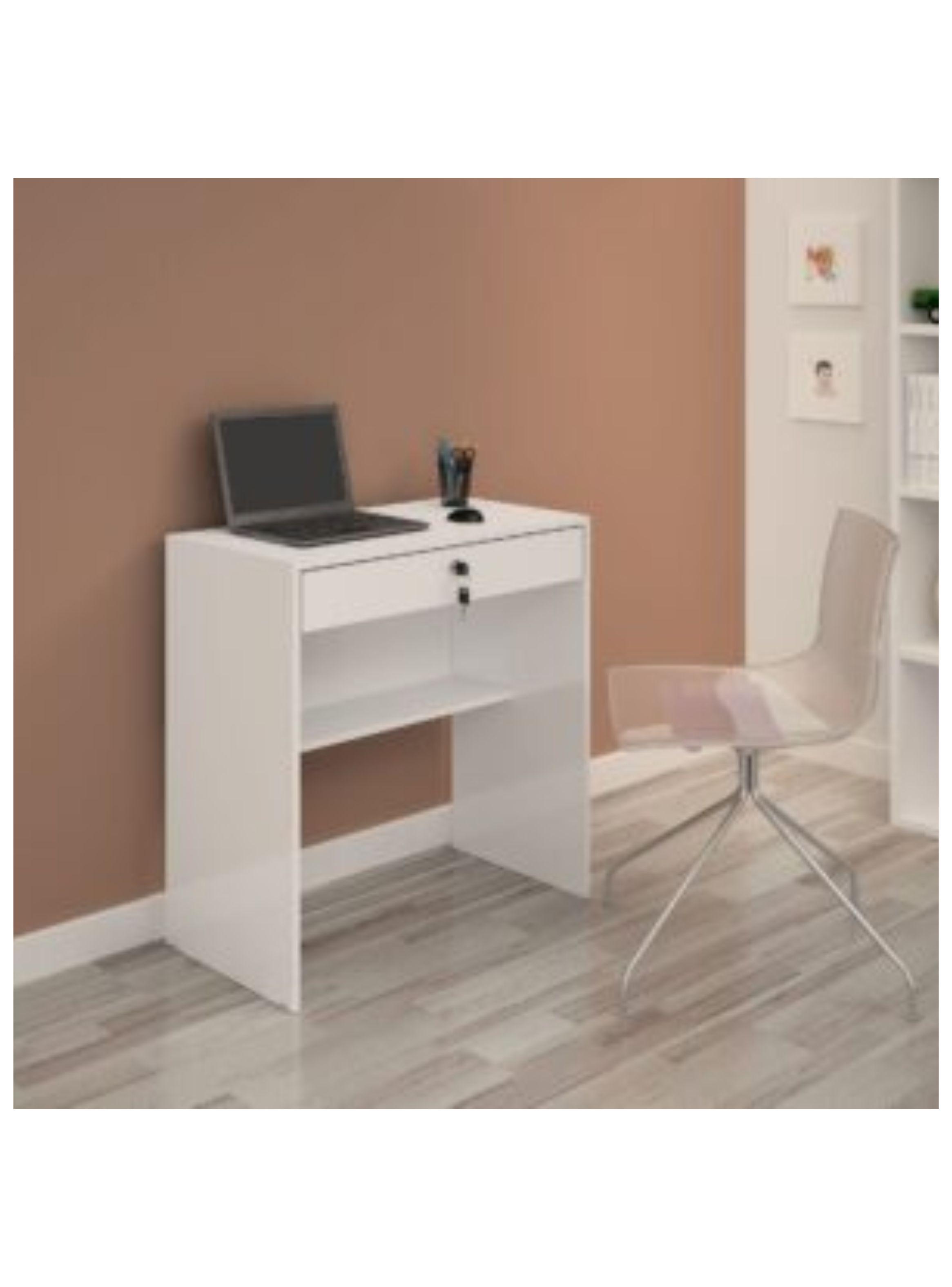 Escritorio Slim 1 Cajon, Home Office, Dormitorio- Blanco-1