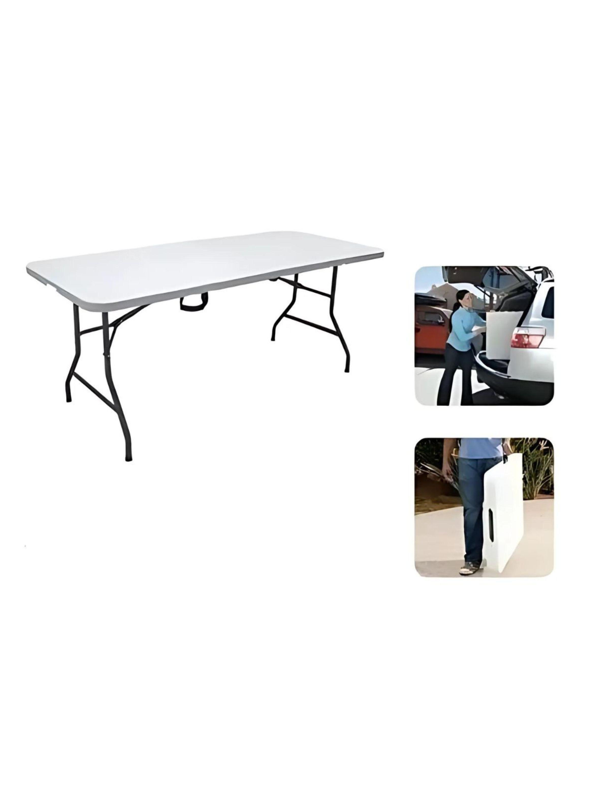 Mesa Plegable Maleta 180cm, Arma Fácil Blanca-3