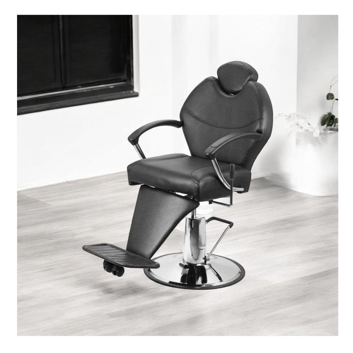 Silla Barberia, Salon Peluqueria Profesional Clasica Negra-2