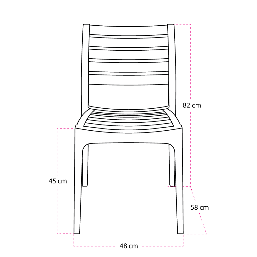 Silla Burdeos Exterior Apilable Caqui-2