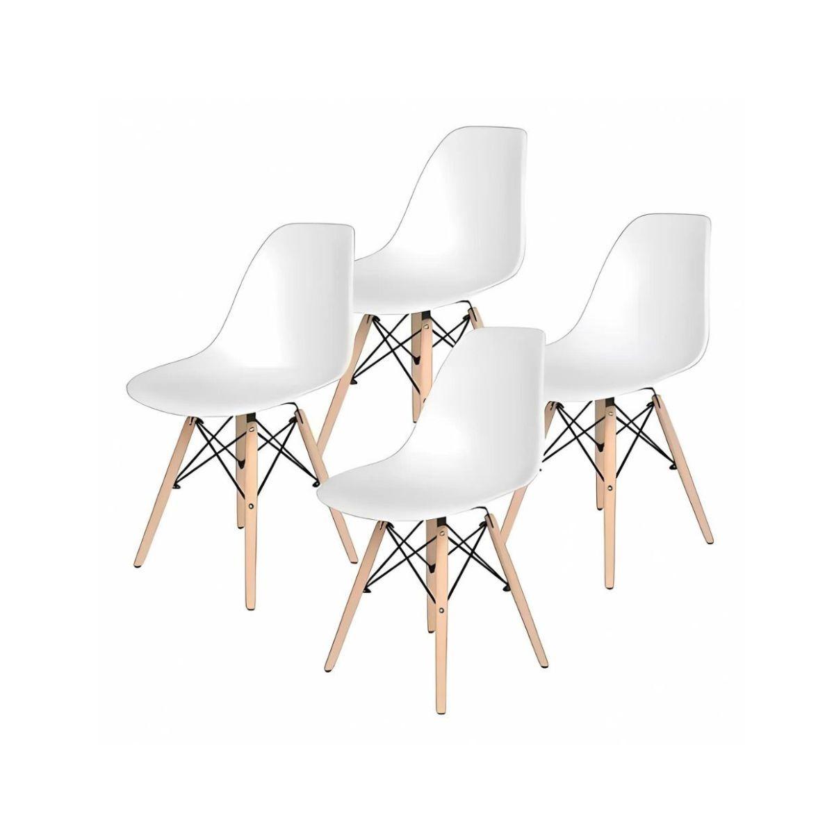 Pack 4 Sillas Eames Dsw Color Blanco, Comedor, Bar, Negocio-0