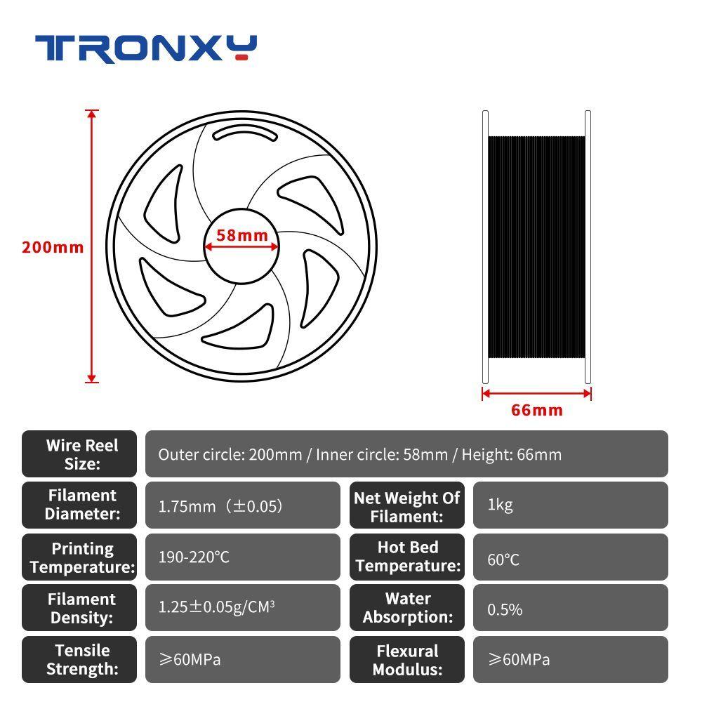 Filamento 3d Pla Tronxy De 1.75mm Y 1kg Rojo-3