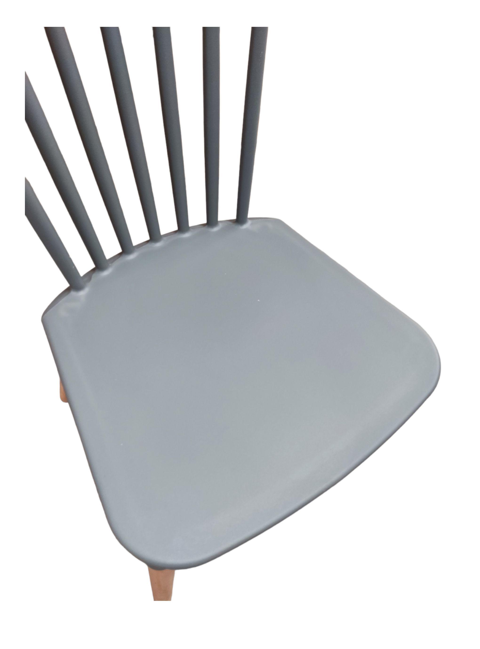 Pack 4 Sillas Windsor Comedor, Terraza, Restaurant- Gris Oscuro-5