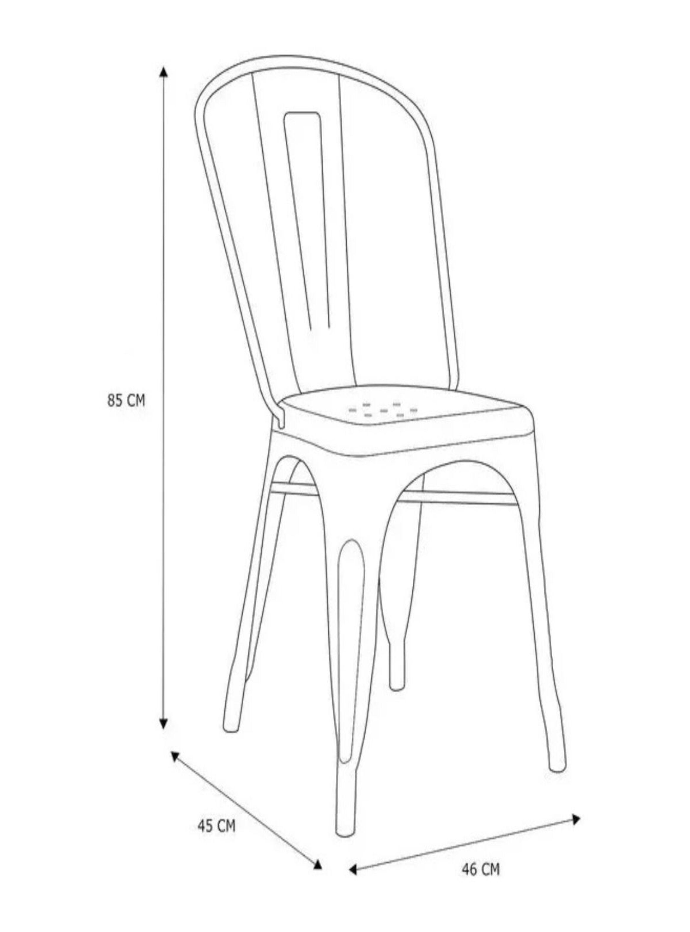 Pack 4 Sillas/ Tolix Base De Madera/ Blancas/ Comedor/-3