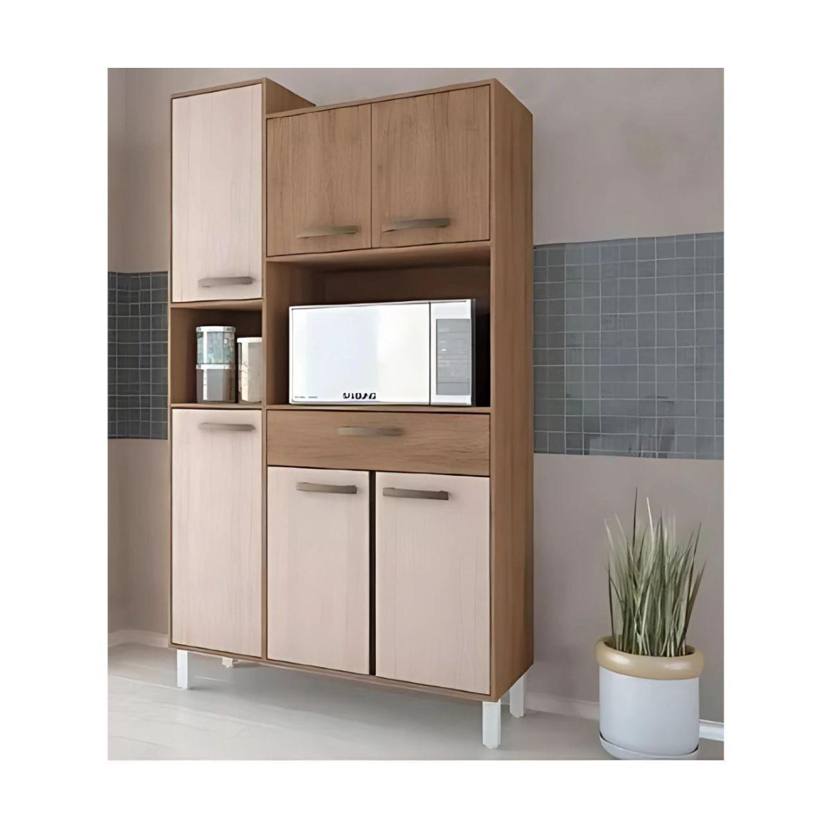 Mueble De Cocina Modelo Daiana 6 Puertas - Cafe-natural-2