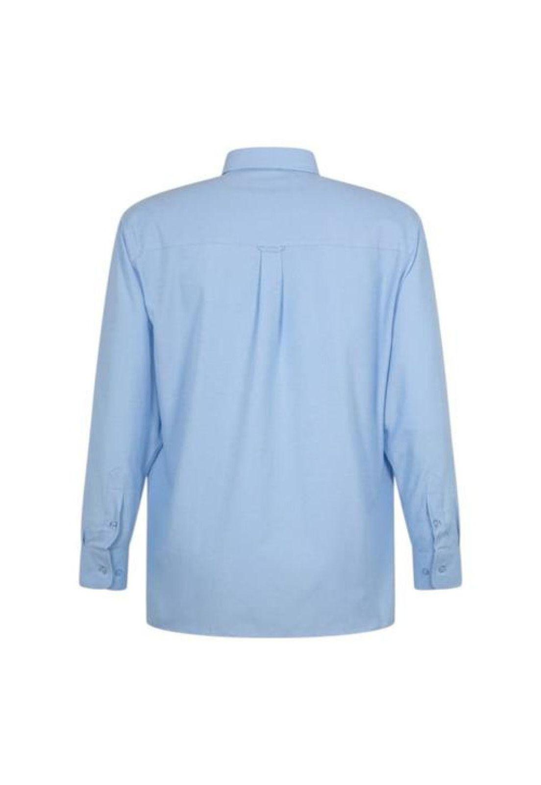 Camisa Oxford Manga Larga Con Bolsillo-2