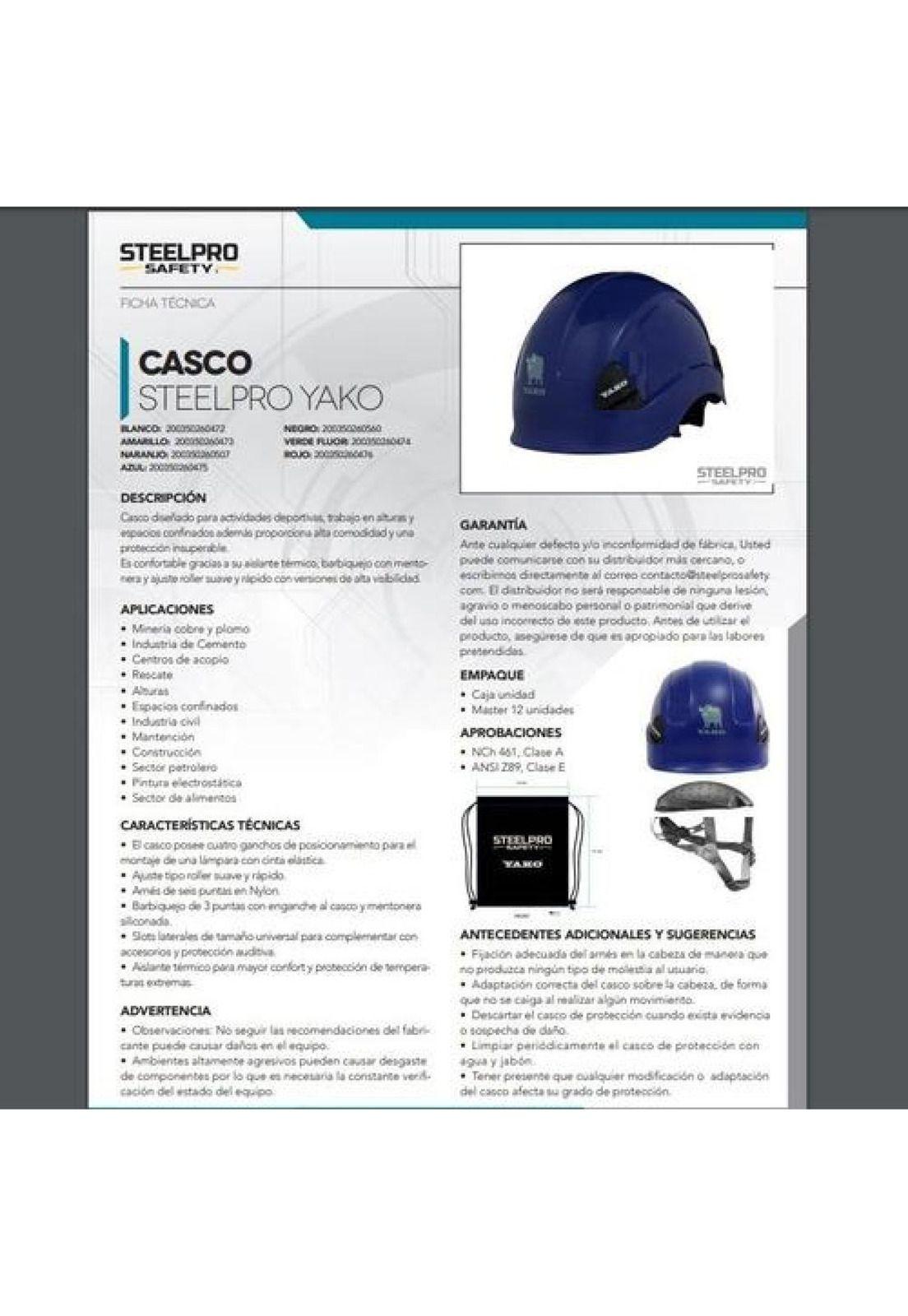 Casco Yako Trabajo En Altura, Escalada, Rescate Colores-3