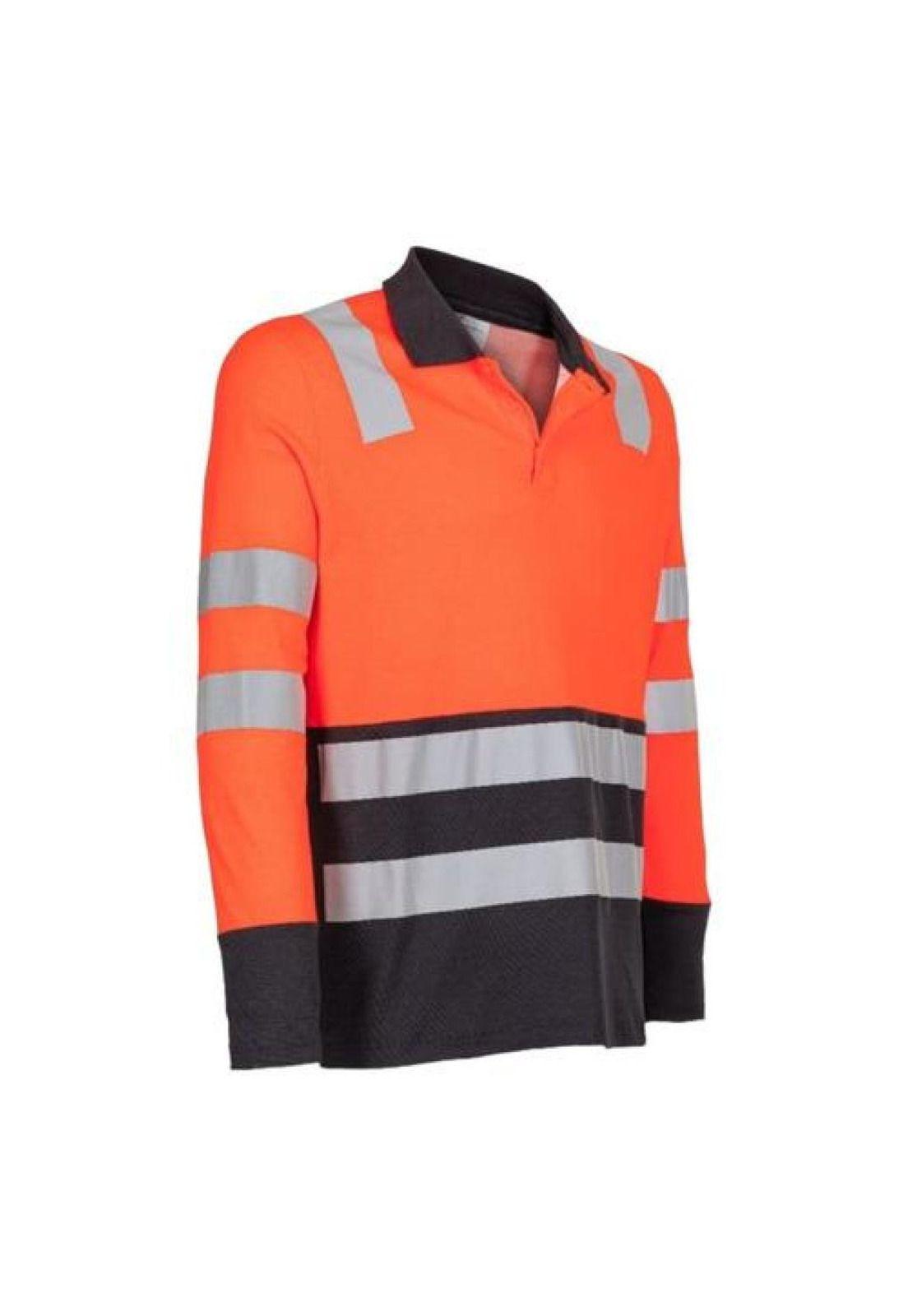 Polera Cuello Pique Alta Visibilidad Bi Color M/l Hombre-1