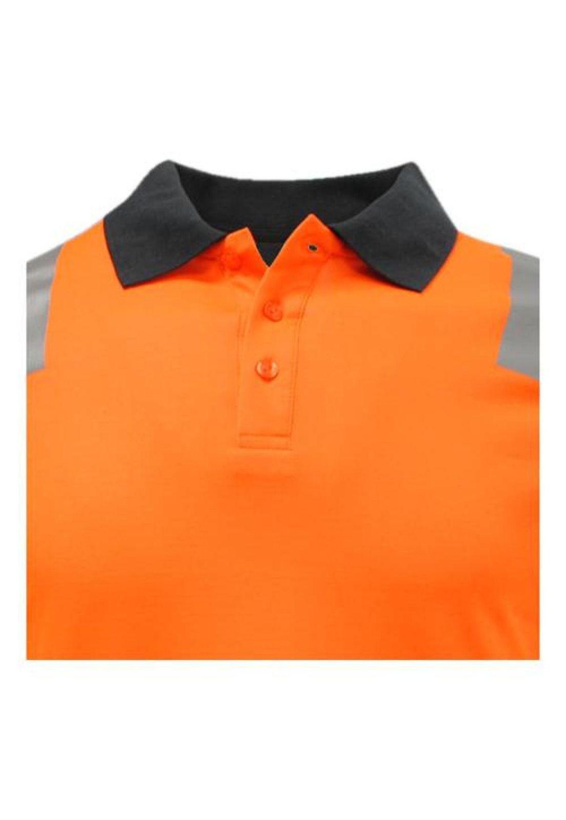 Polera Cuello Pique Alta Visibilidad Bi Color M/l Hombre-4