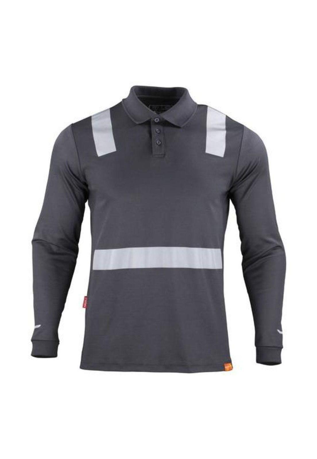 Polera Cuello Camisero Cinta Hibrida Reflectante Manga Larga-0