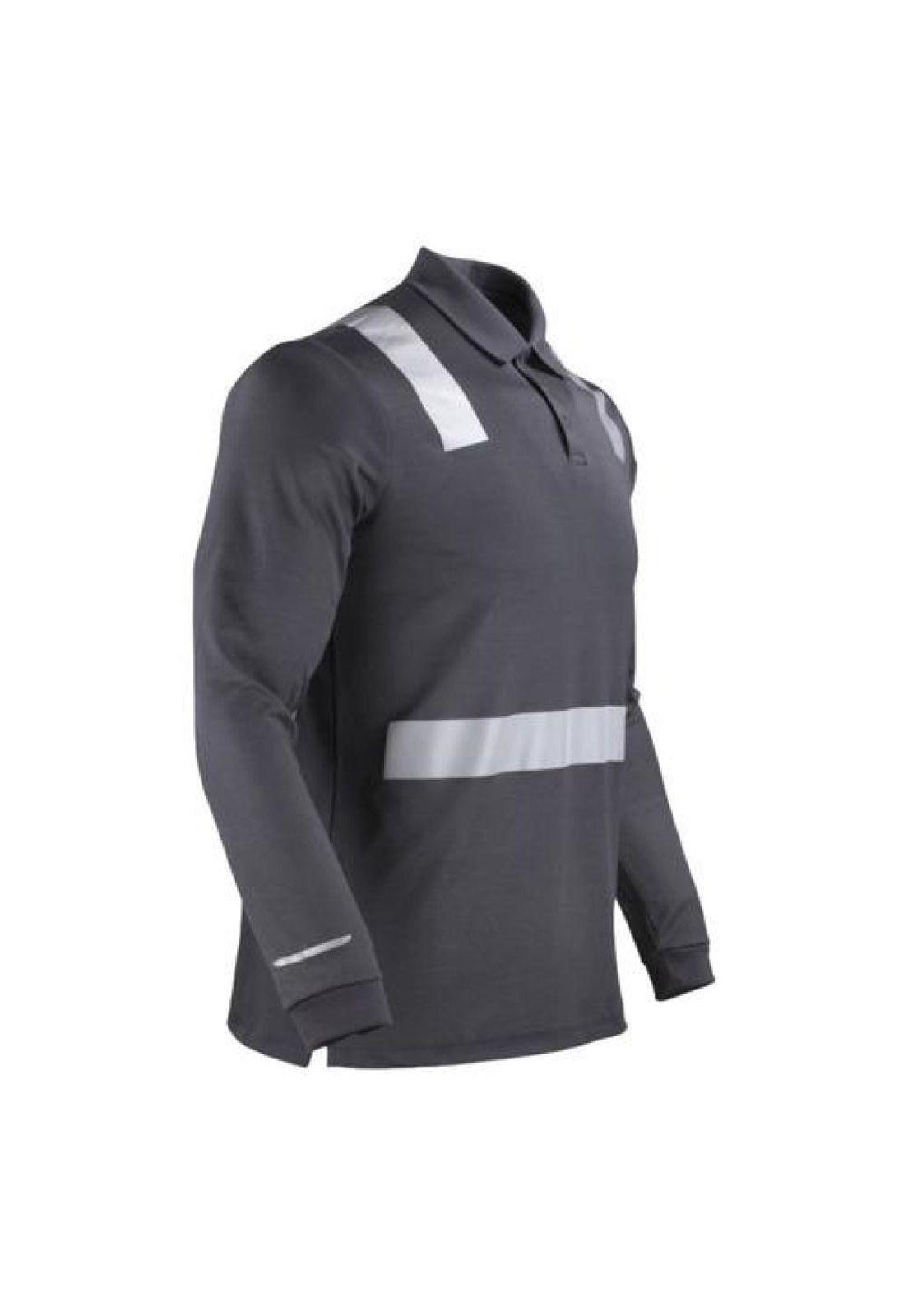 Polera Cuello Camisero Cinta Hibrida Reflectante Manga Larga-3