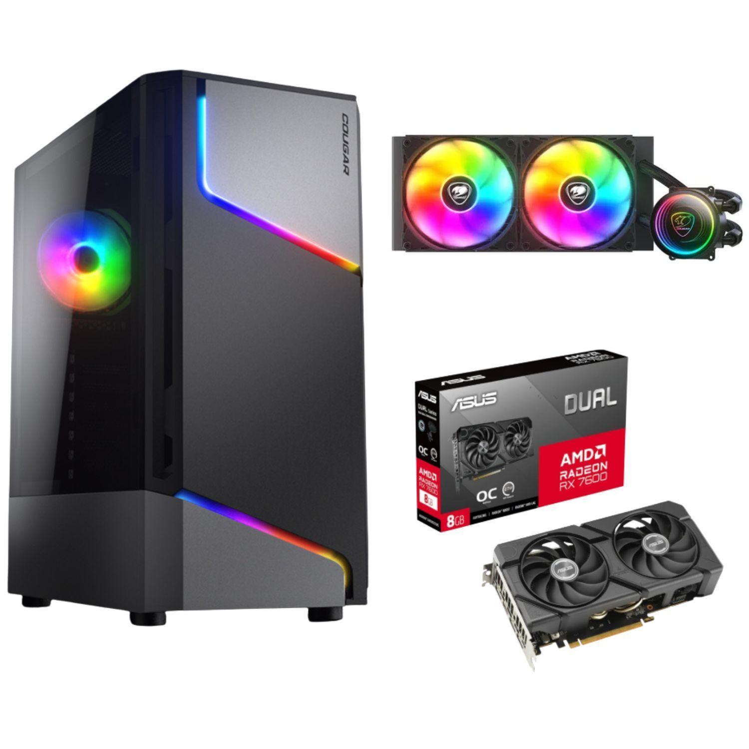 PC Gamer Intel Core i7-12700F + RX 7600 + 16GB RAM + SSD 500GB-2
