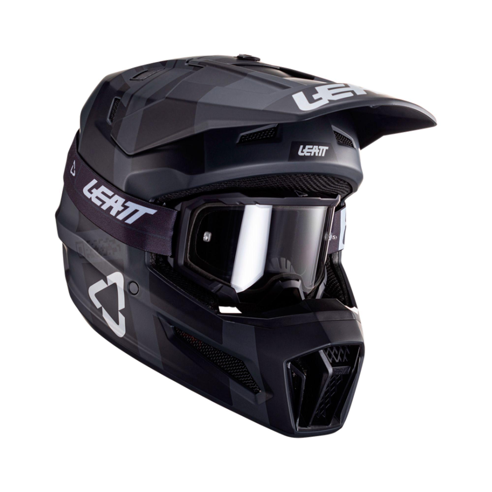 Kit Leatt Casco Con Antiparra Moto 3.5 V24 Negro M-0