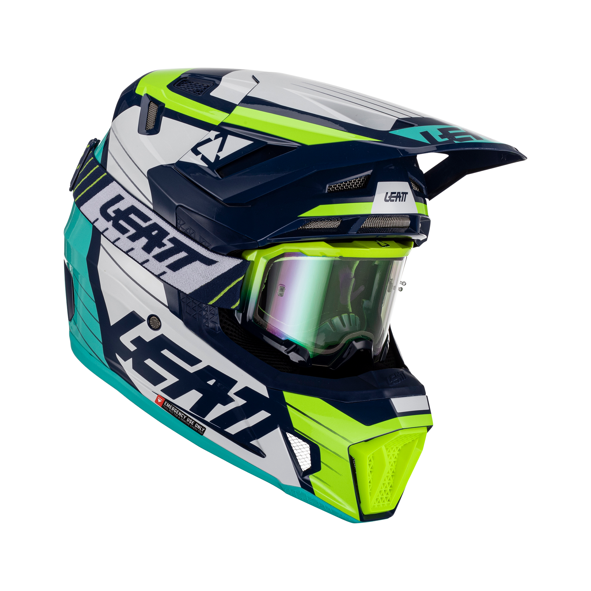 Kit Leatt Casco Con Antiparra Moto 7.5 V23 Azul M-5