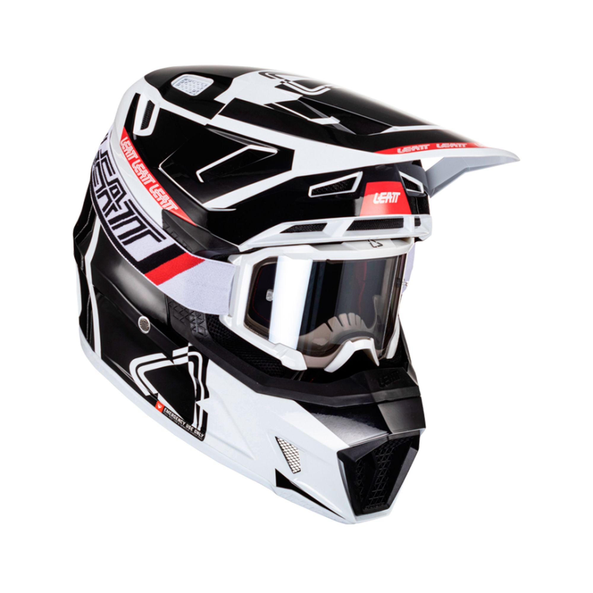 Kit Leatt Casco Con Antiparra Moto 7.5 V24 Negro Blanco M-5