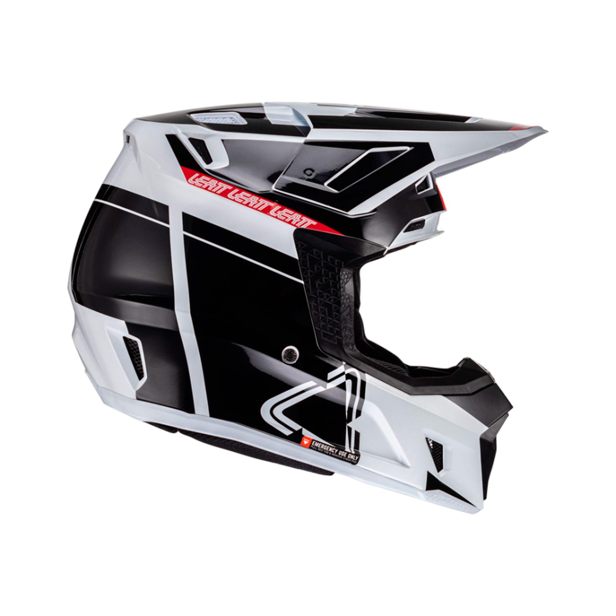 Kit Leatt Casco Con Antiparra Moto 7.5 V24 Negro Blanco M-6