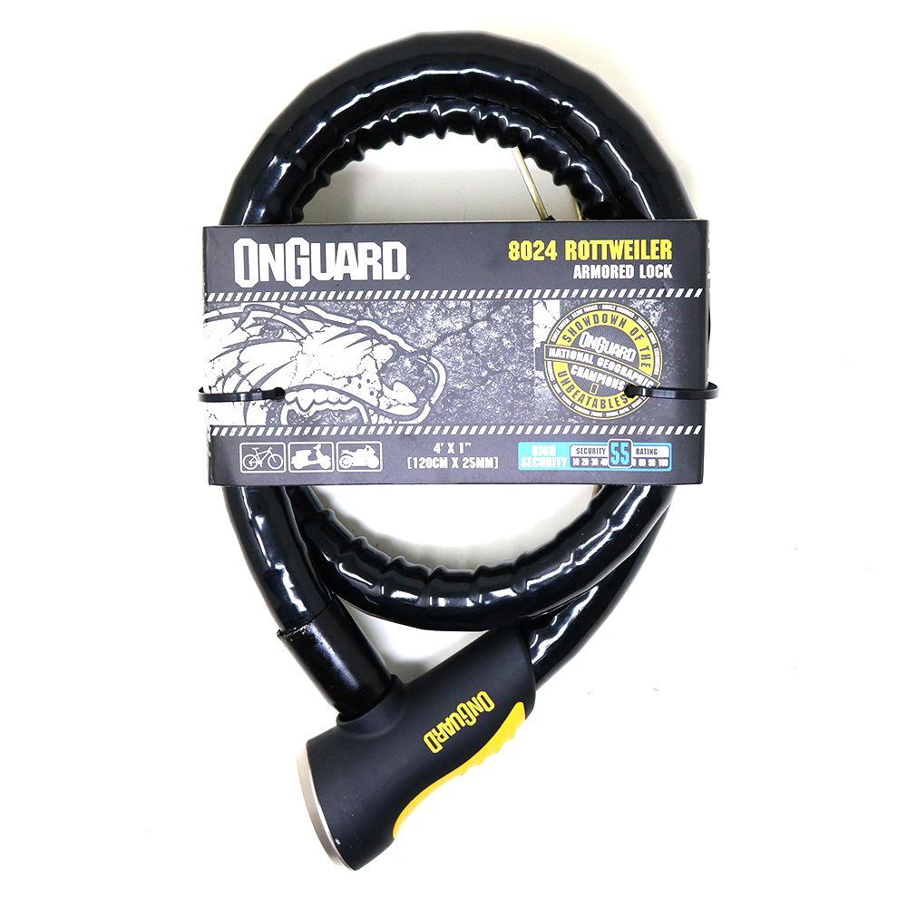 Candado OnGuard Llave Espiral Rottweiler 120cmX25mm-1
