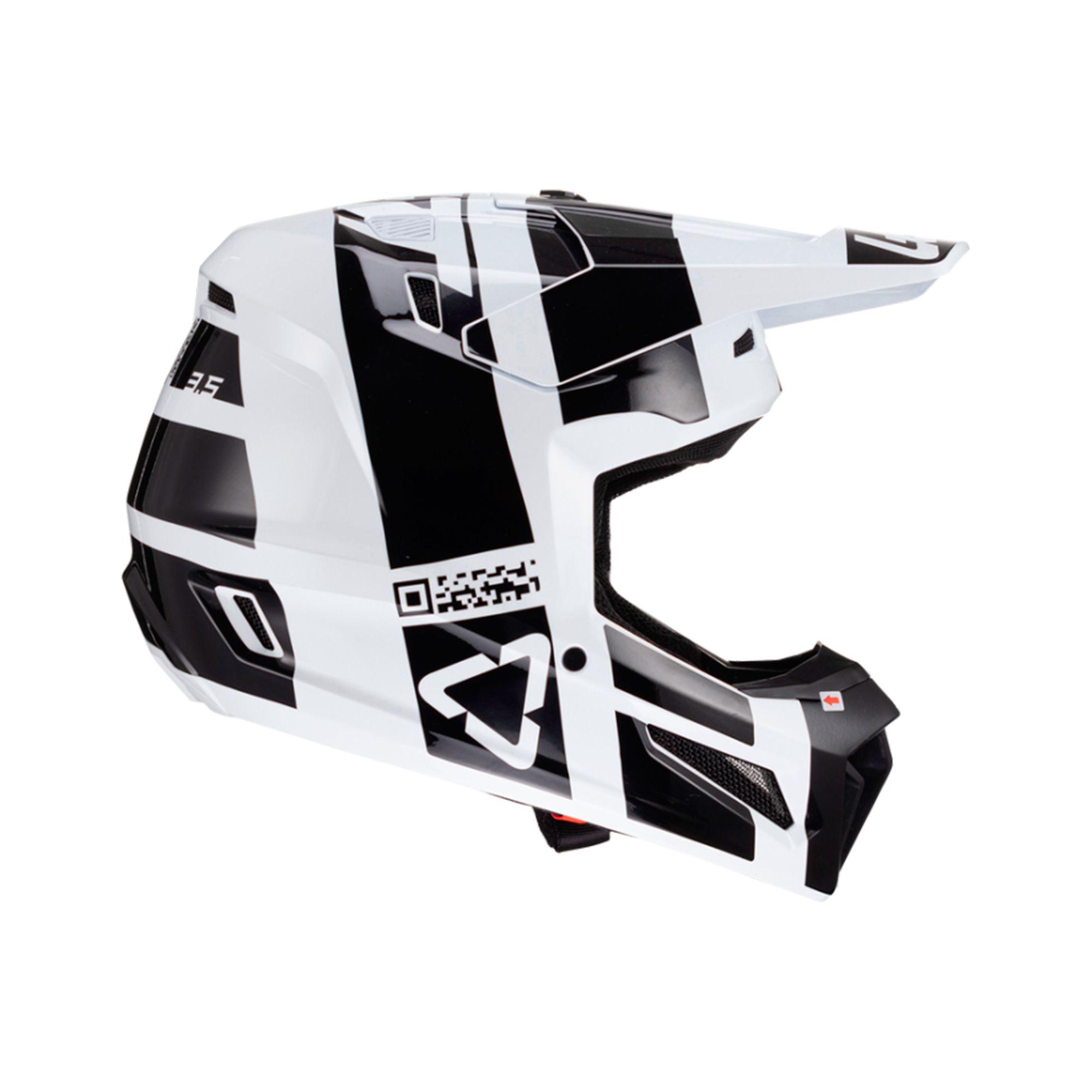 Kit Leatt Casco Con Antiparra Moto 3.5 V24 Negro Blanco L-6