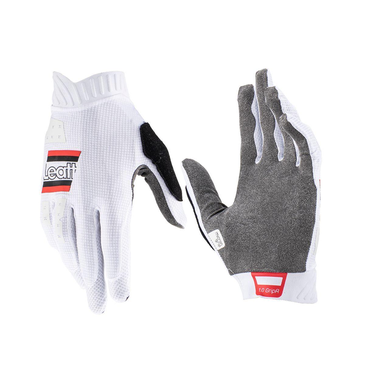 Guantes Leatt Bicicleta y Moto 1.0 GripR Blanco XL 10EU 11US-0