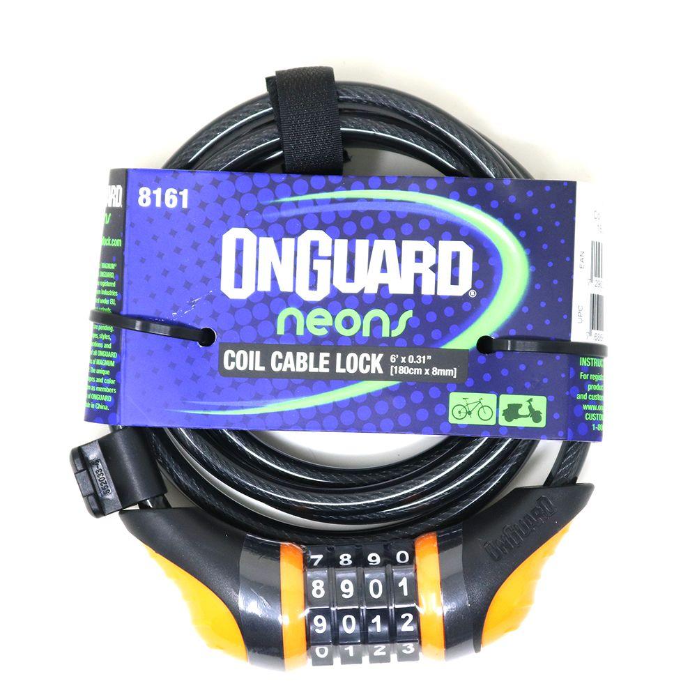 Candado OnGuard Clave Espiral NS 180cmX8mm Orange-1