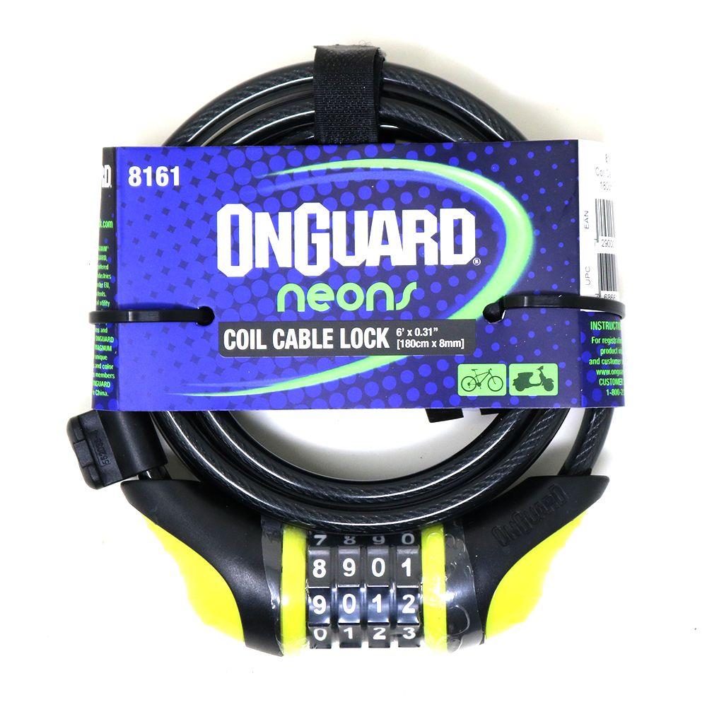 Candado OnGuard Clave Espiral NS 180cmX8mm Orange-4