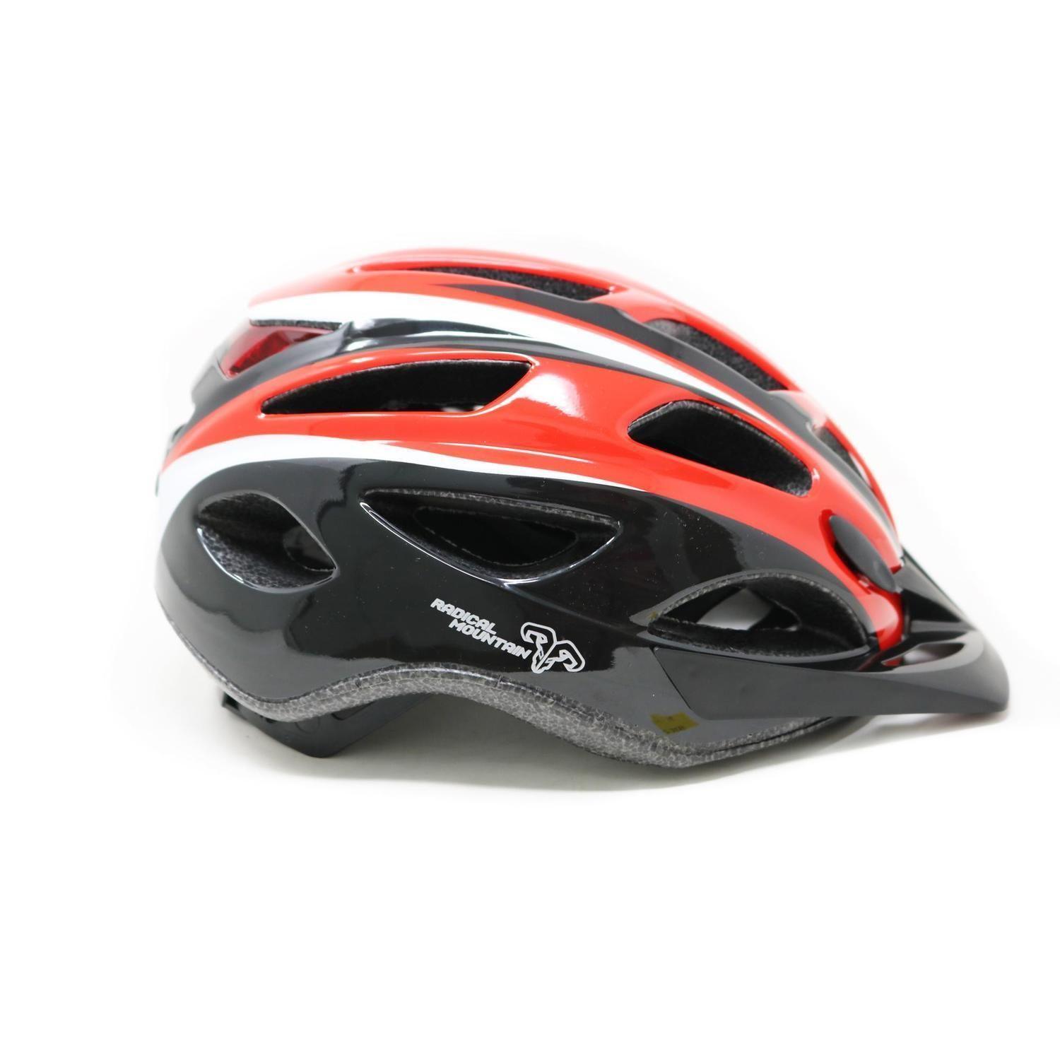 Casco Radical Mountain MTB Con Luz Rojo Negro L 58-61cm-2