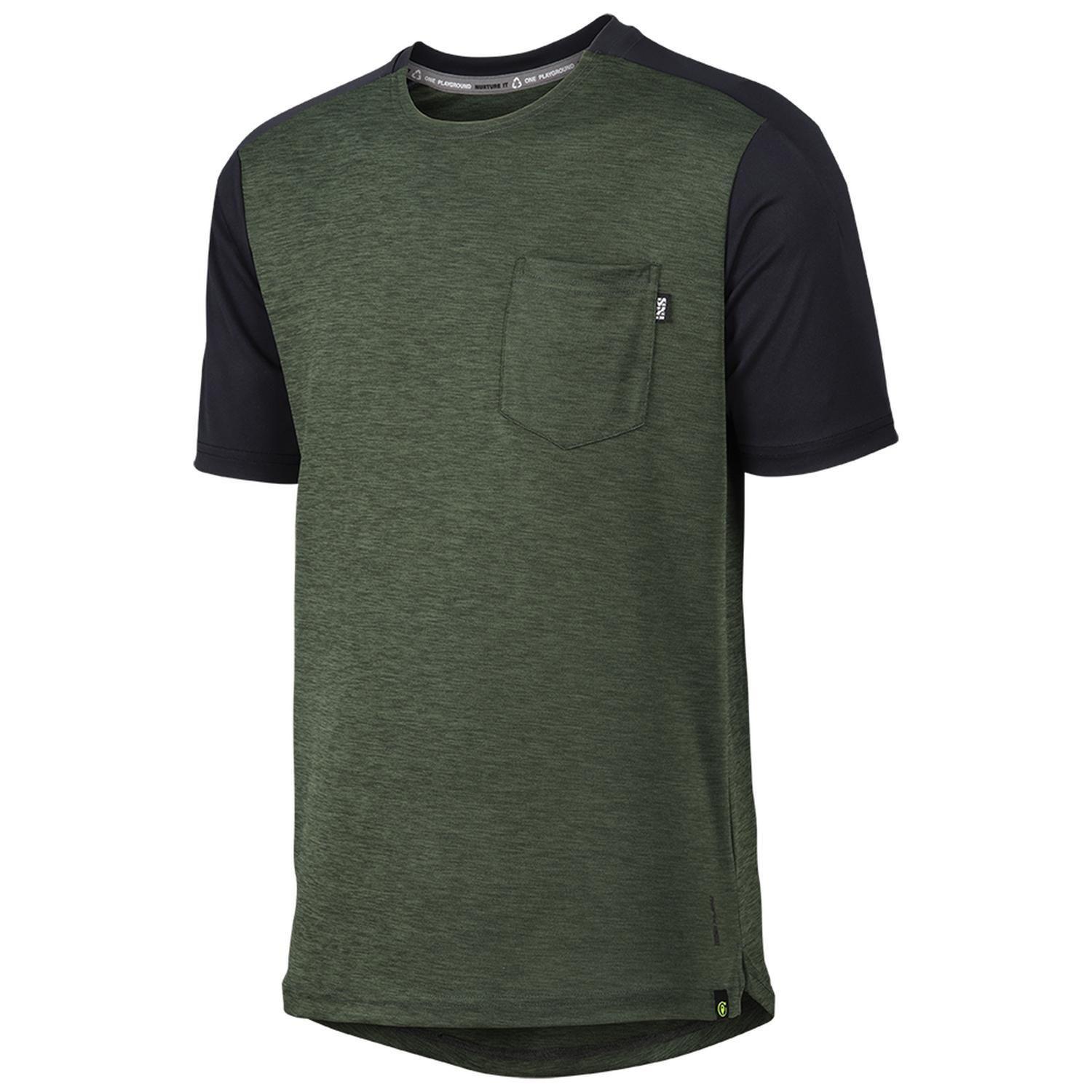 Jersey IXS Manga Corta Infantil JR Flow X Oliva Negro KM-0
