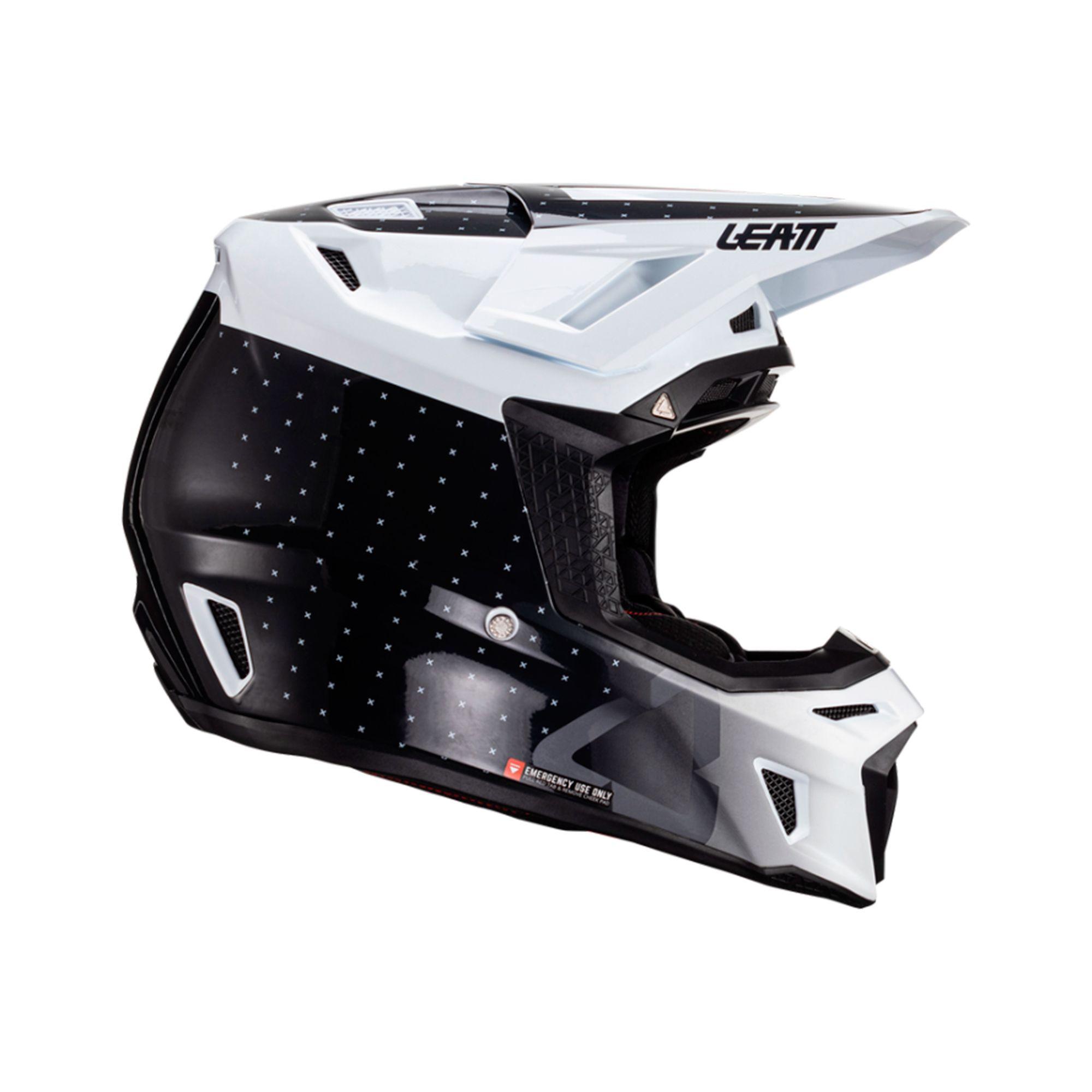 Kit Leatt Casco Con Antiparra Moto 8.5 V24 Negro Blanco L-1