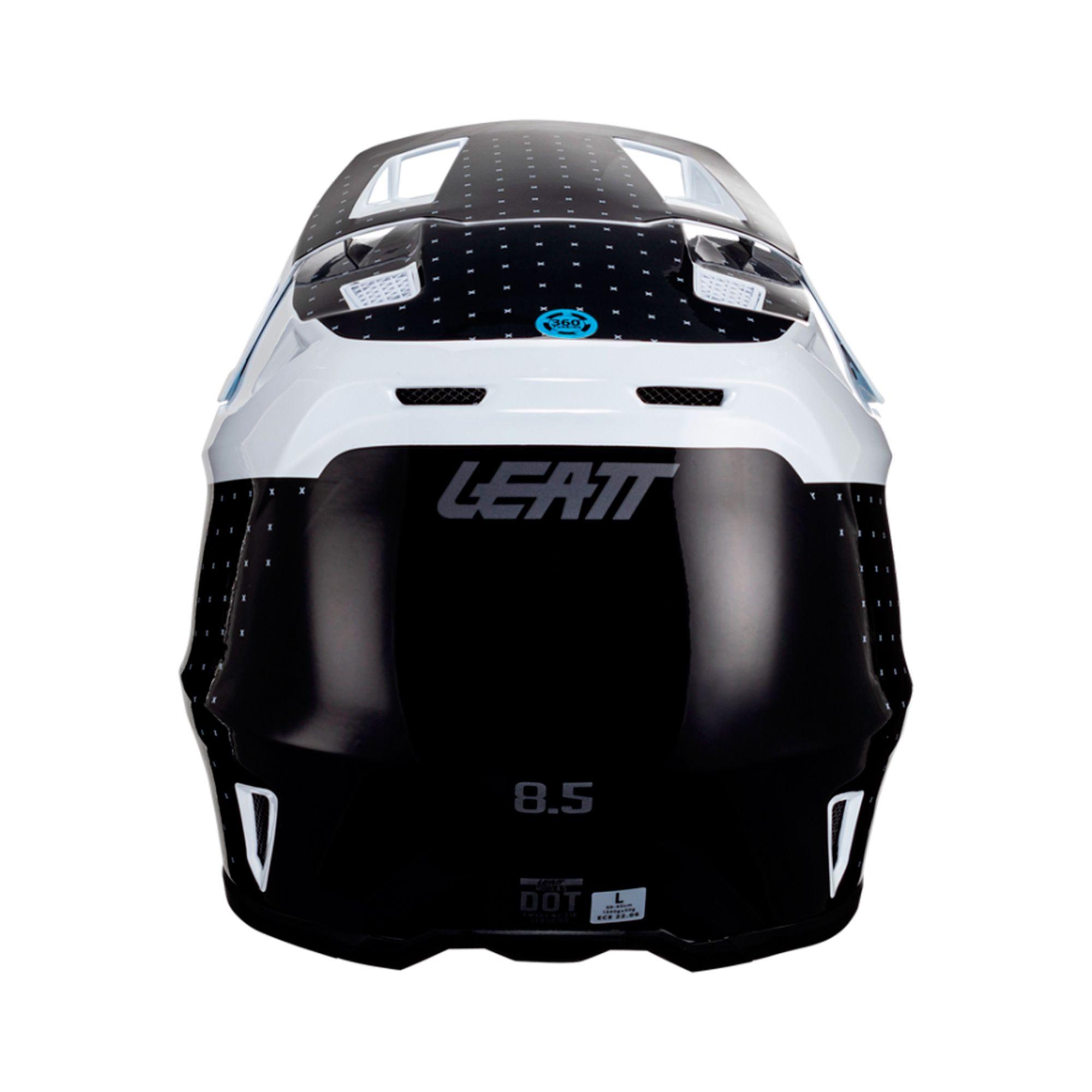 Kit Leatt Casco Con Antiparra Moto 8.5 V24 Negro Blanco L-2