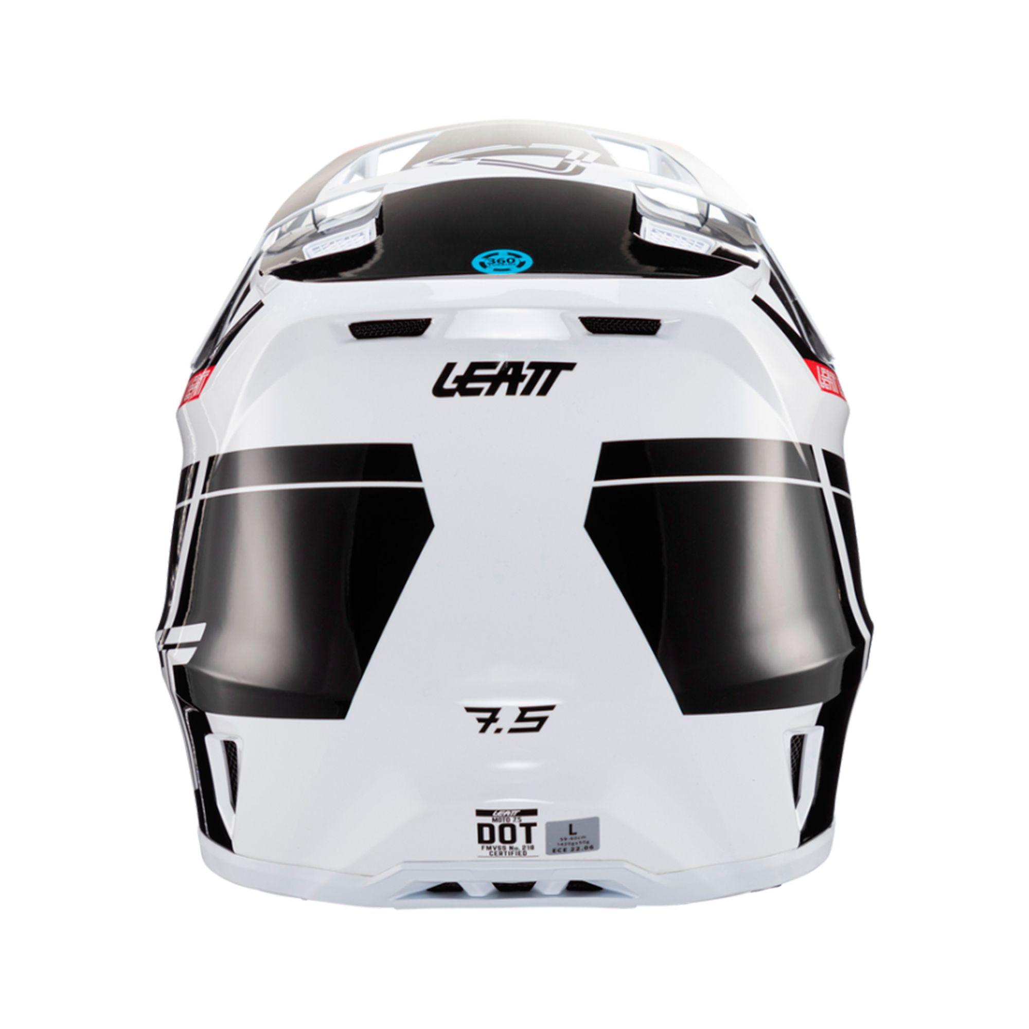 Kit Leatt Casco Con Antiparra Moto 7.5 V24 Negro Blanco XL-7
