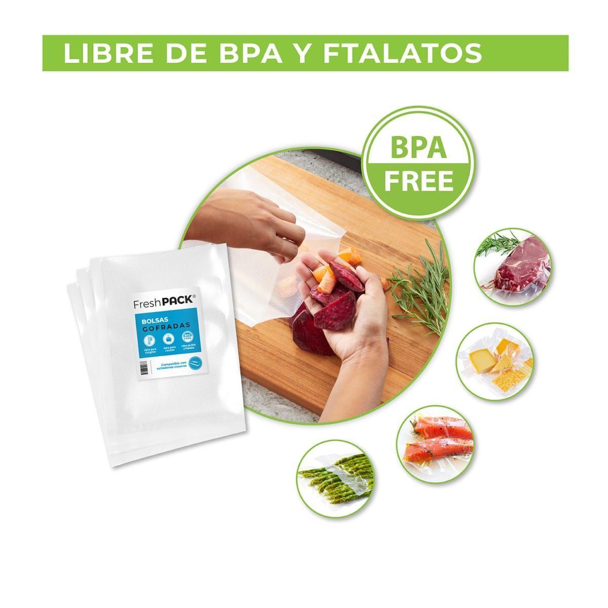 100 Bolsas Sellado Al Vacío Gofradas 20x30 Cms 80 Micras-2