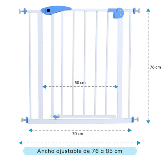Reja De Seguridad Para Bebe Mascotas 75-85cms Ancho X76 Alto-1