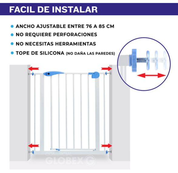 Reja De Seguridad Para Bebe Mascotas 75-85cms Ancho X76 Alto-3