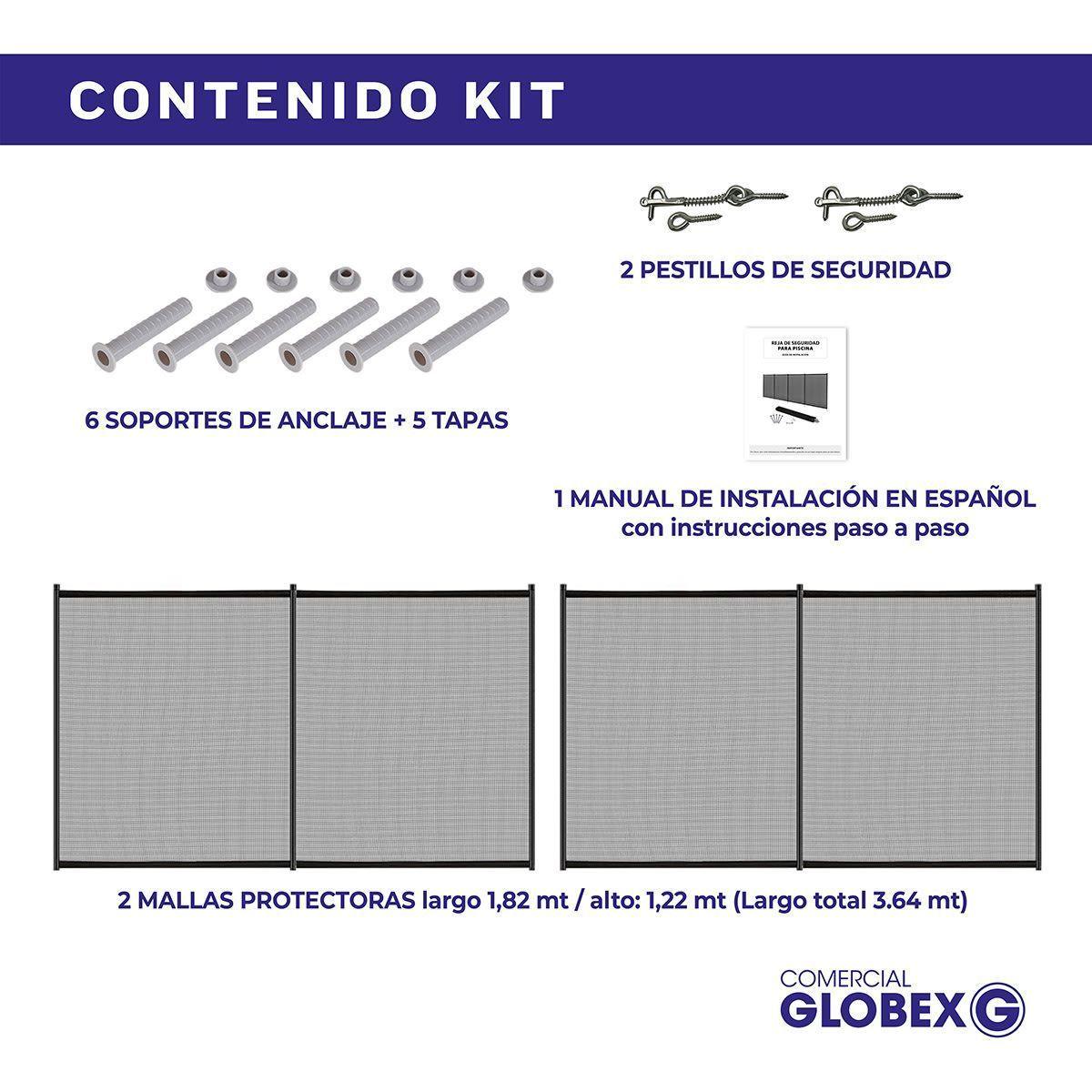 Pack 2 Rejas Cortas de Proteccion para Piscina 2 Cuerpos-3