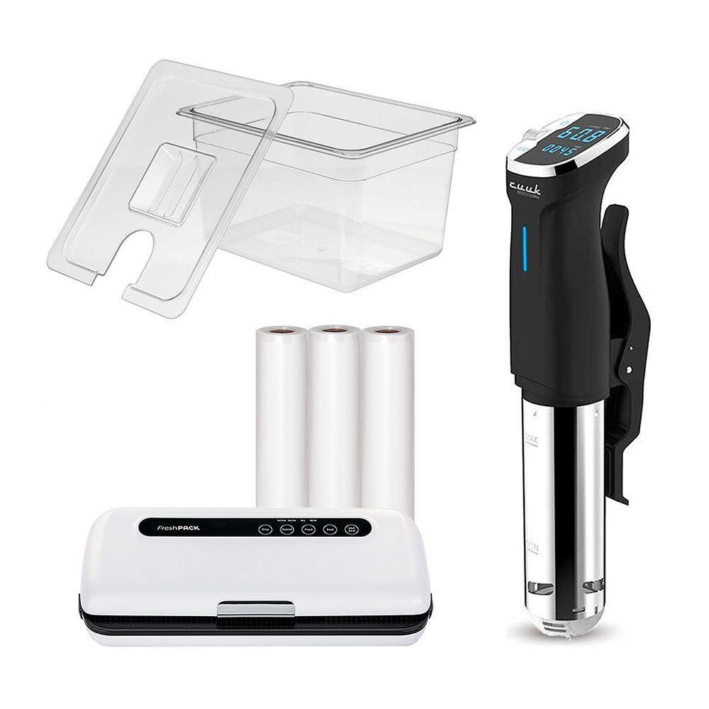 Pack Sous Vide Sv15+ selladora Sv100+ 3 Rollos 22x5+ contenedor 11 Lts-0