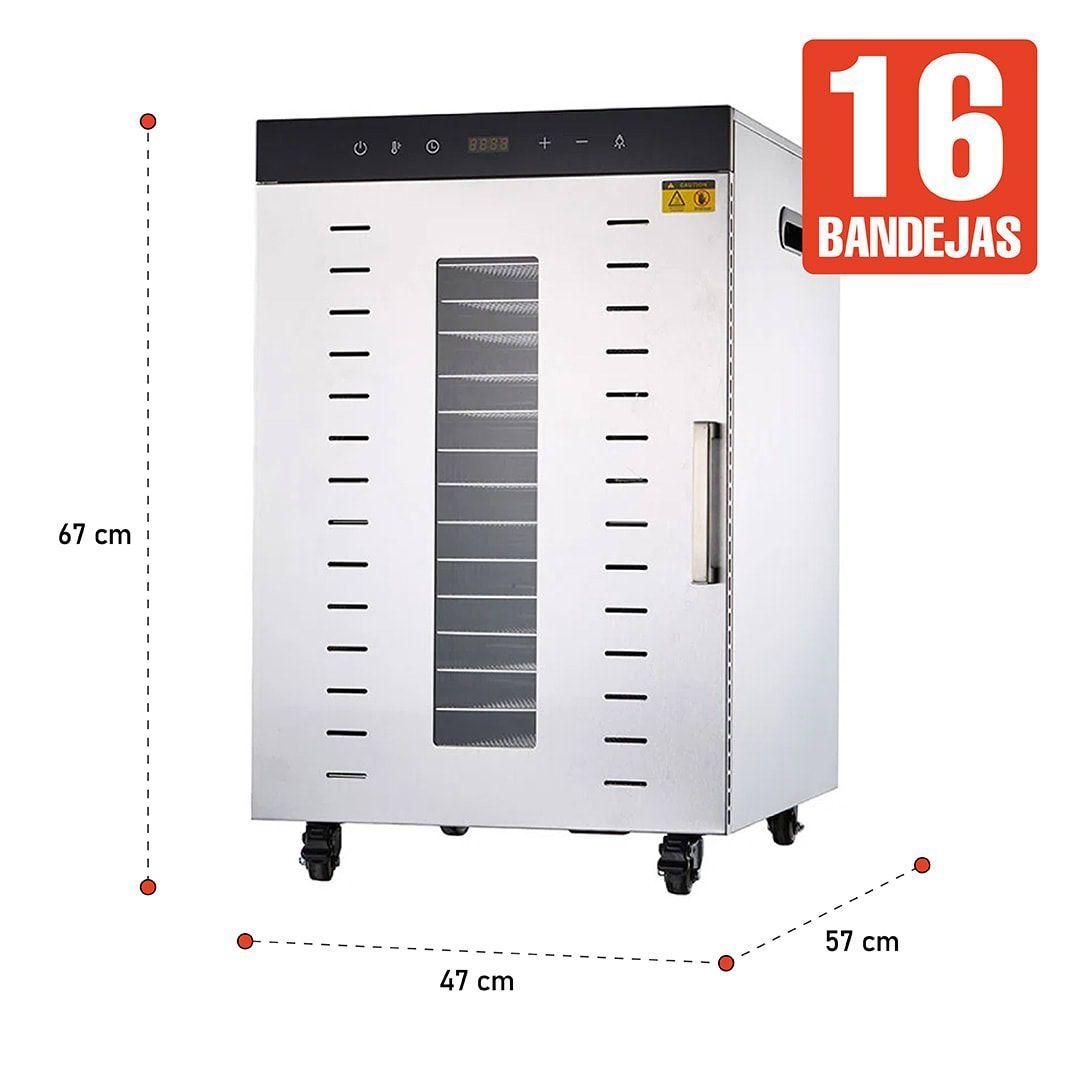 Deshidratador de alimentos en acero inoxidable con 16 bandejas-4