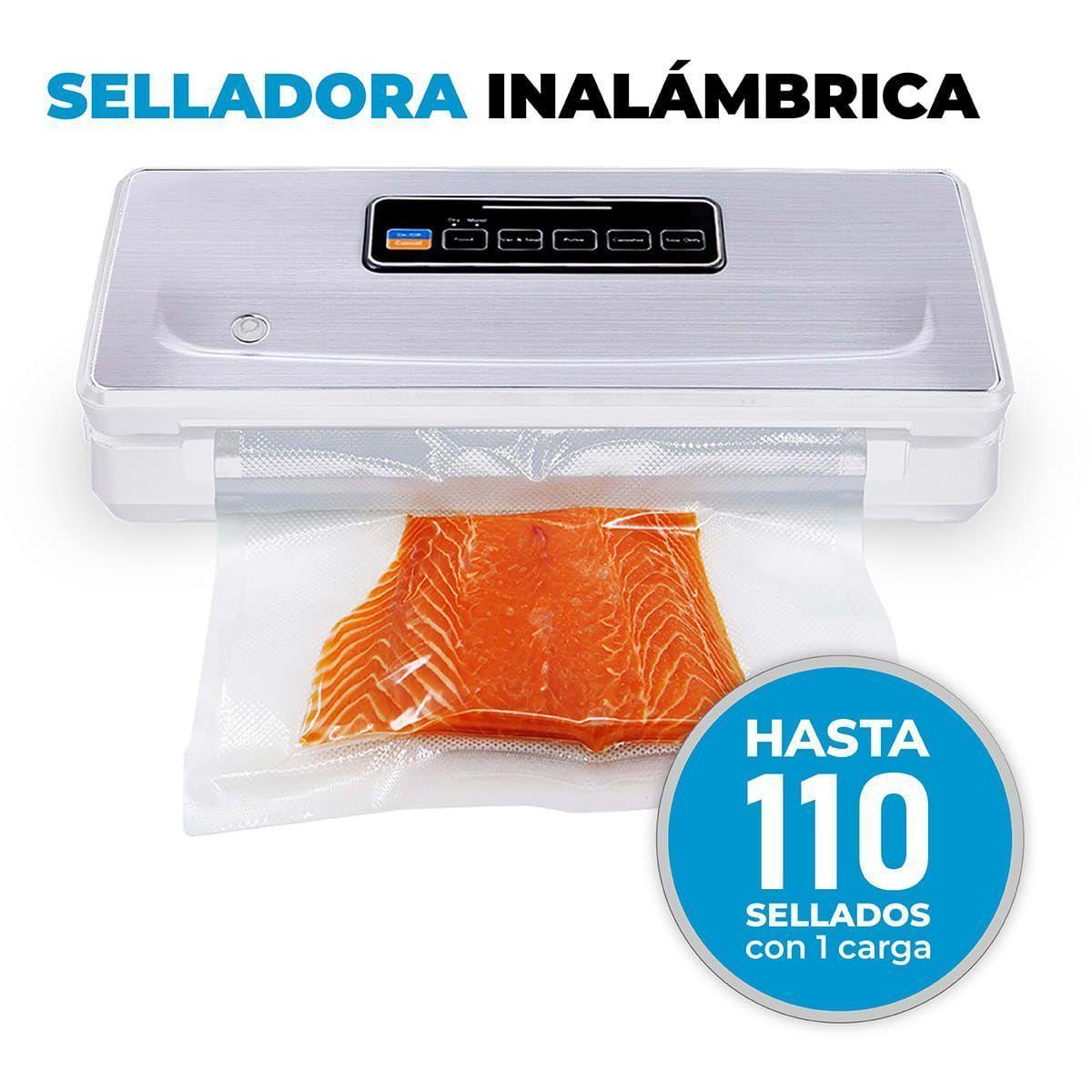 Selladora al vacio inalambrica Freshpack SV200 3 rollos 28x5M-5