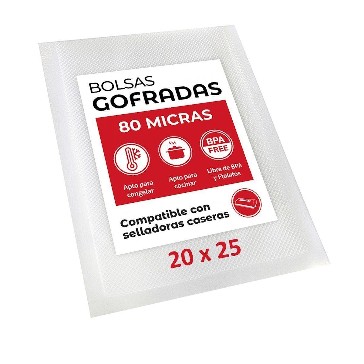 100 Bolsas Gofradas 20X25 80 micras-0