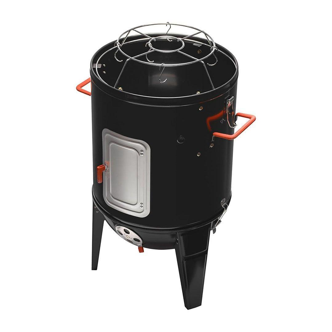 3 en 1 Ahumador y Parrilla a Carbon 44cm + 1 caja de Chip#4 Roble -2