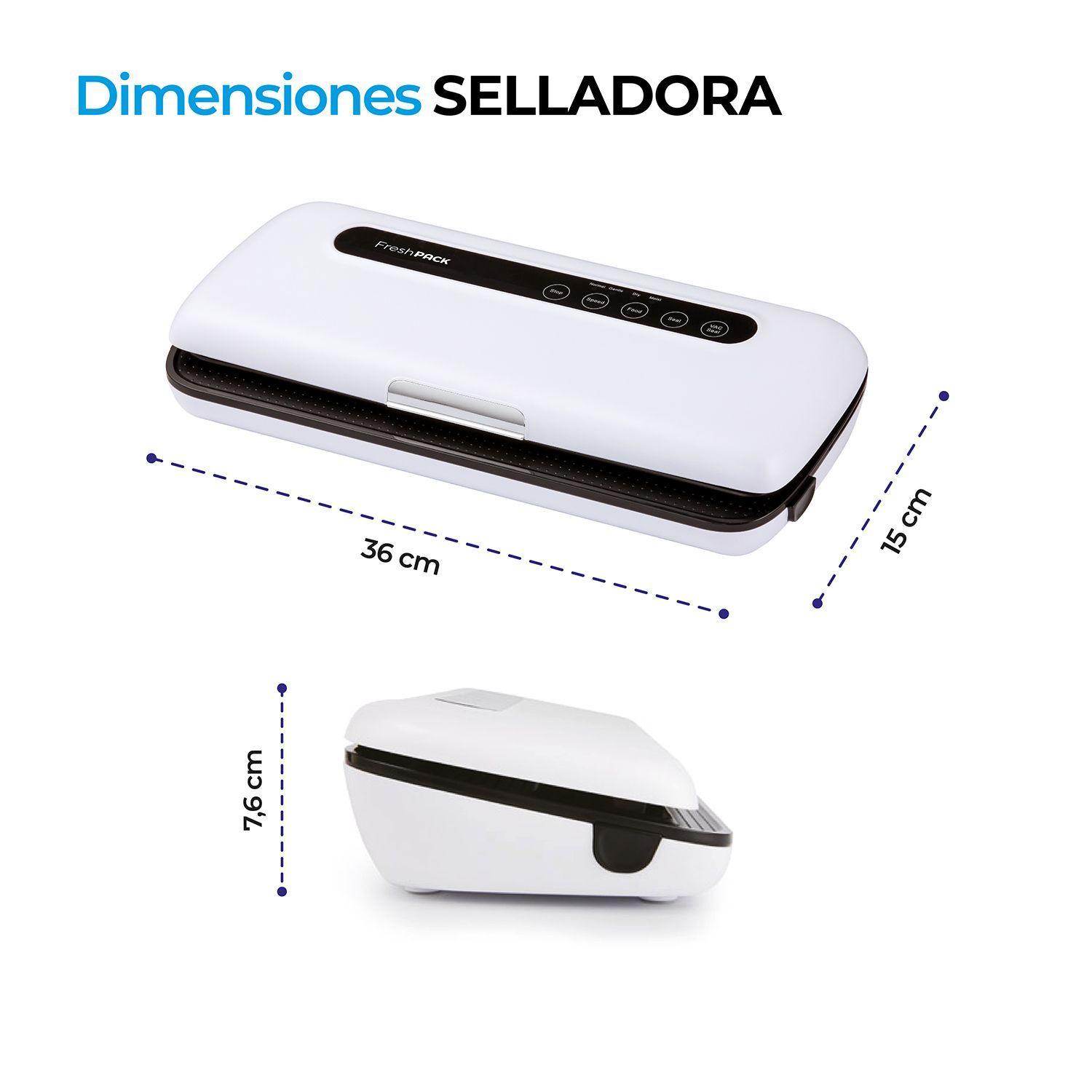 Selladora al Vacío Freshpack + 3 Rollos 22cm X 5mt-4
