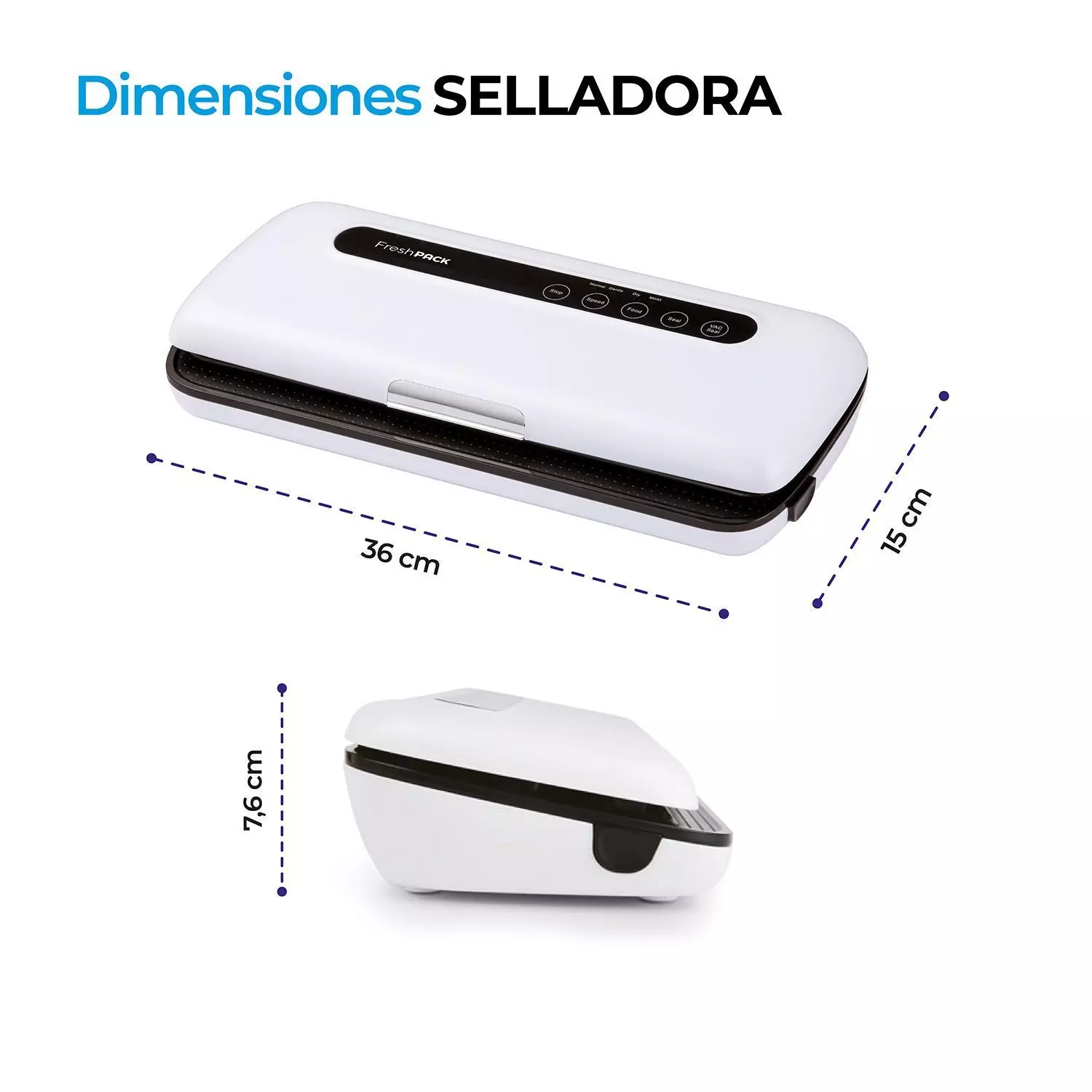 Selladora al Vacío Freshpack + 3 Rollos 22cm X 5mt-4