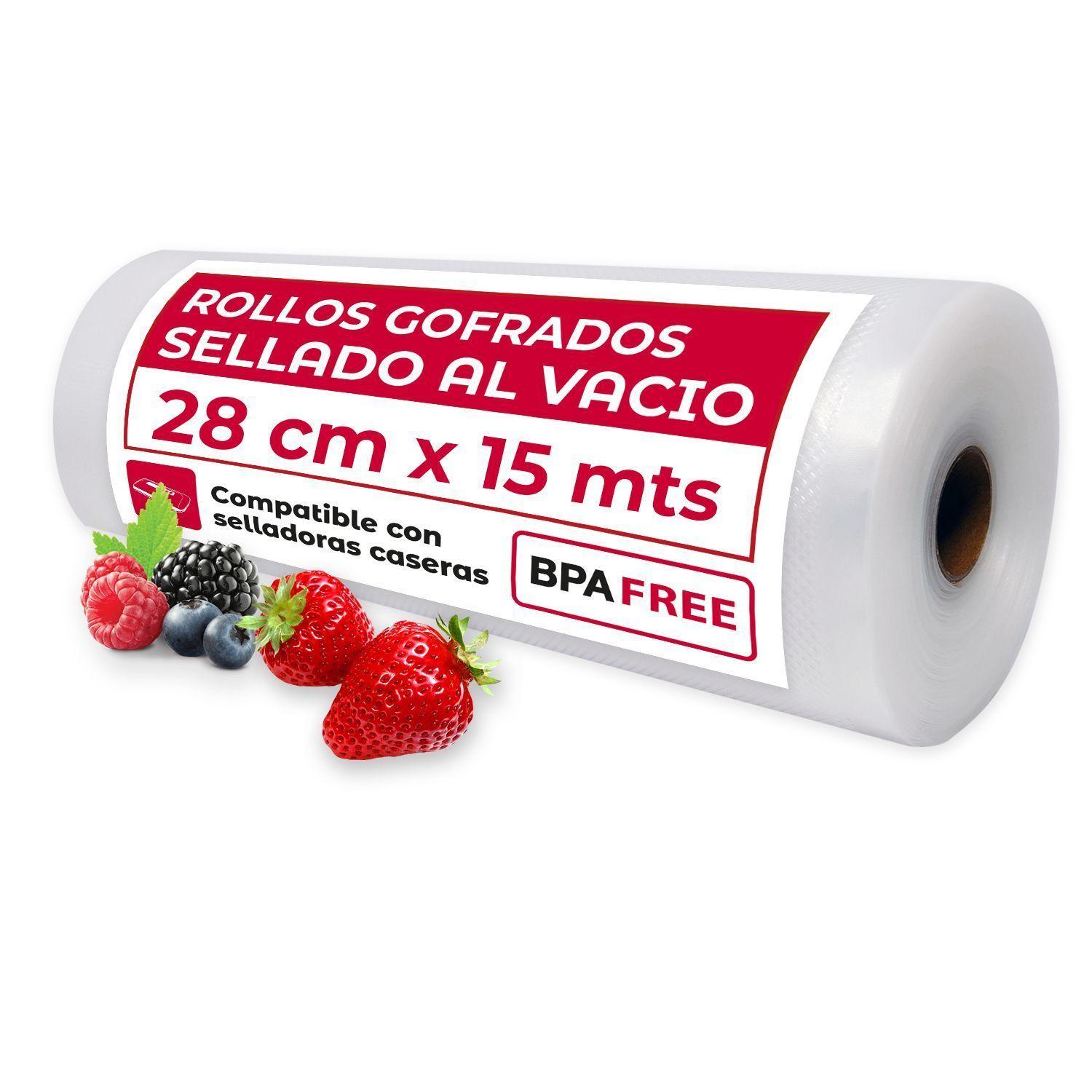 Rollo Gofrado Bolsa Sellado Al Vacio 28cm X 15mt 80 Micras-0